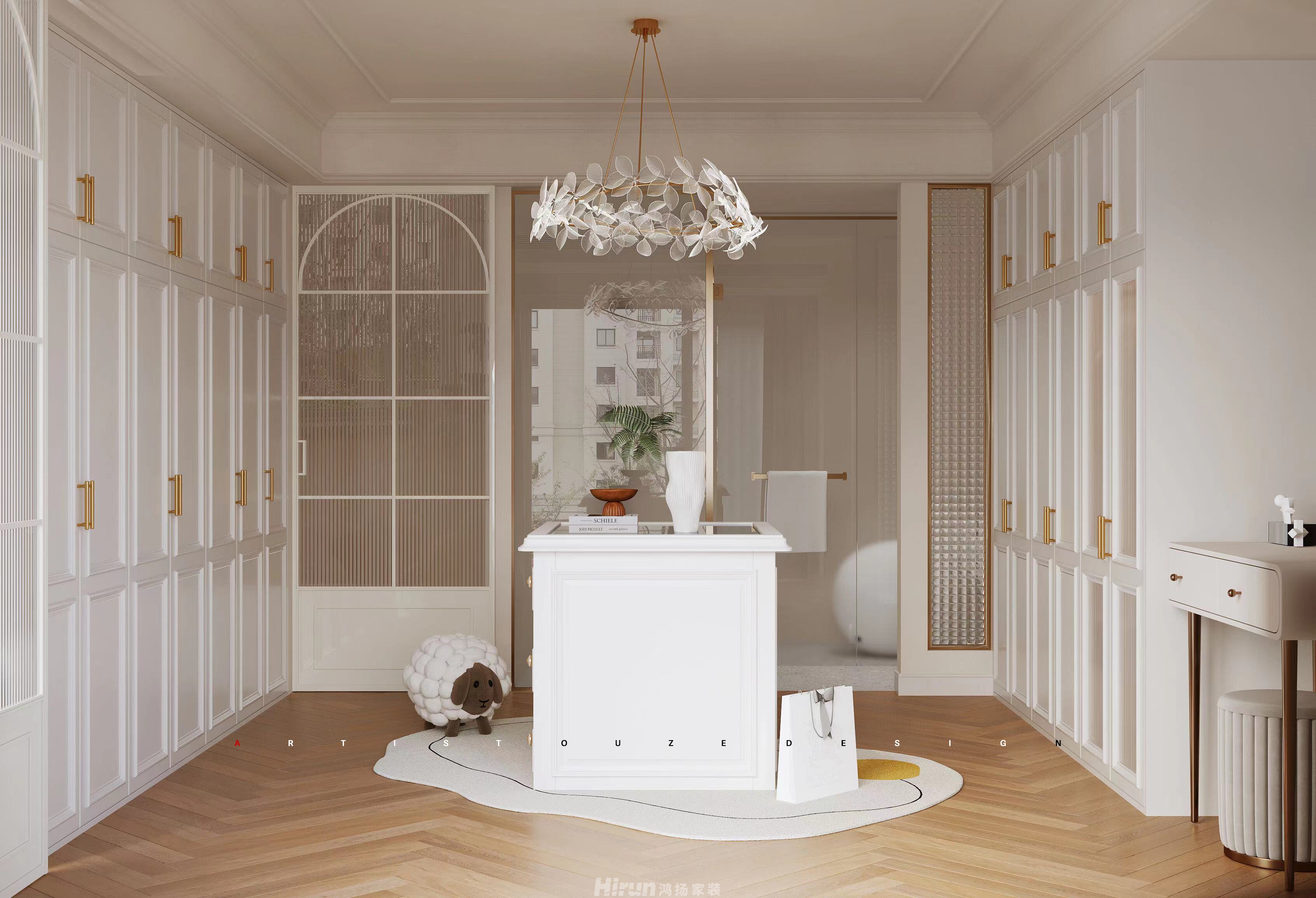 越秀星匯城154㎡新裝飾主義四居室 裝修案例效果圖-3