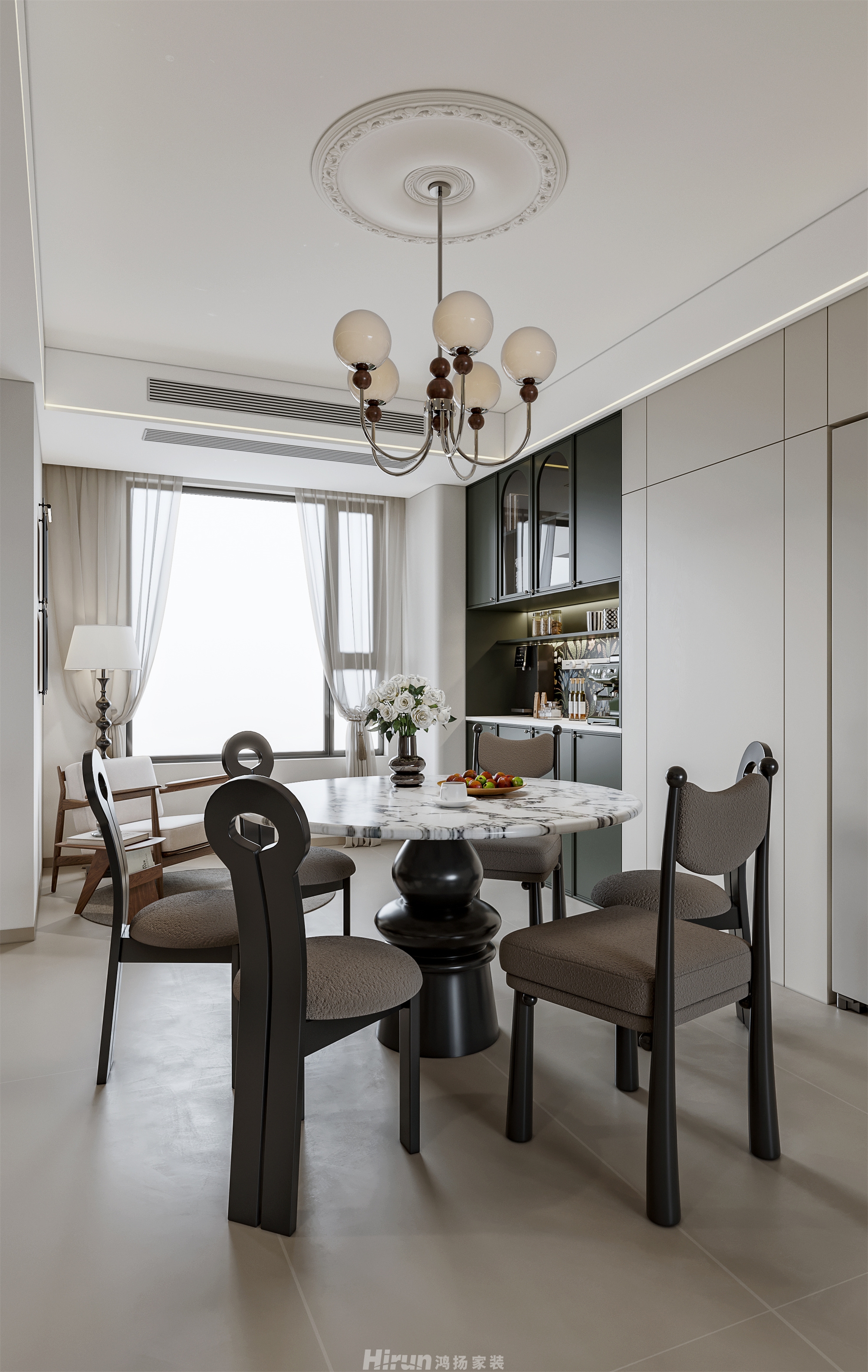 明昱東方190㎡復古風潮復式 裝修案例效果圖-4