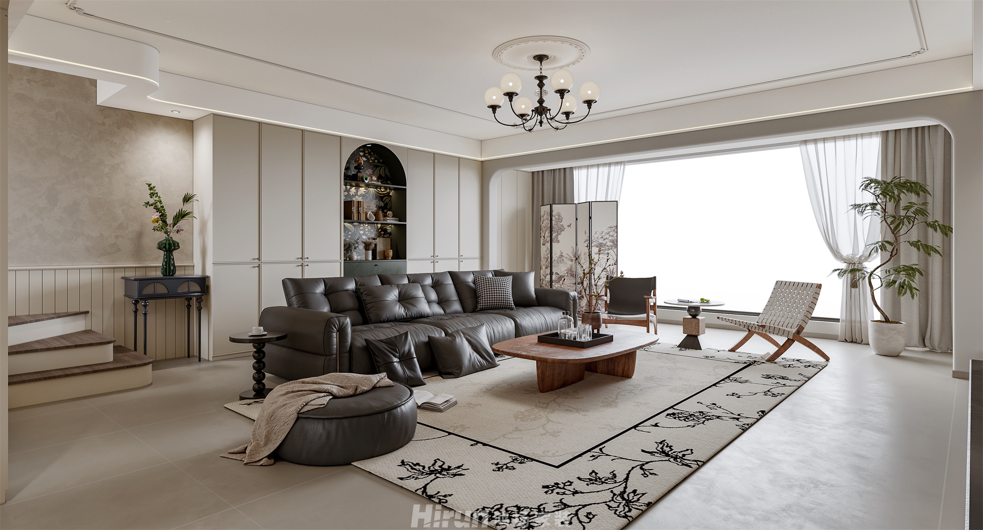 明昱東方190㎡復古風潮復式 裝修案例效果圖-3