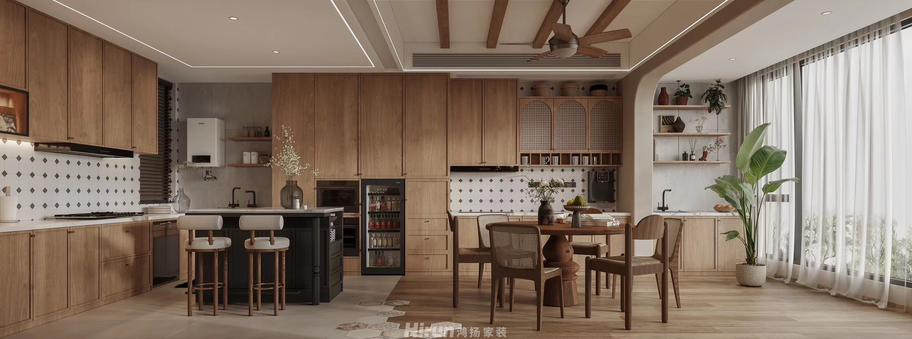 卓悅城420㎡復(fù)古風(fēng)潮別墅 裝修案例效果圖-7