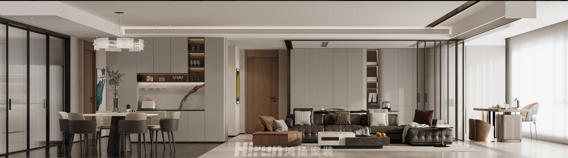 長沙悅府175㎡雅致現(xiàn)代四居室 裝修案例效果圖-3