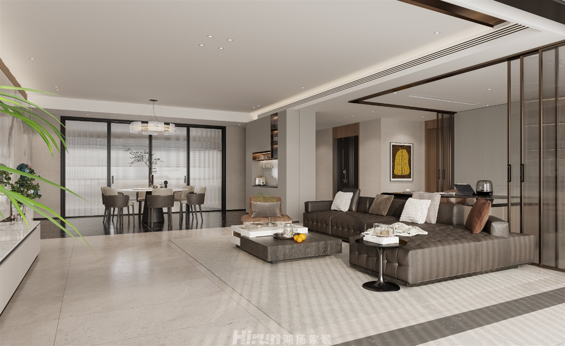 長沙悅府175㎡雅致現(xiàn)代四居室 裝修案例效果圖-4