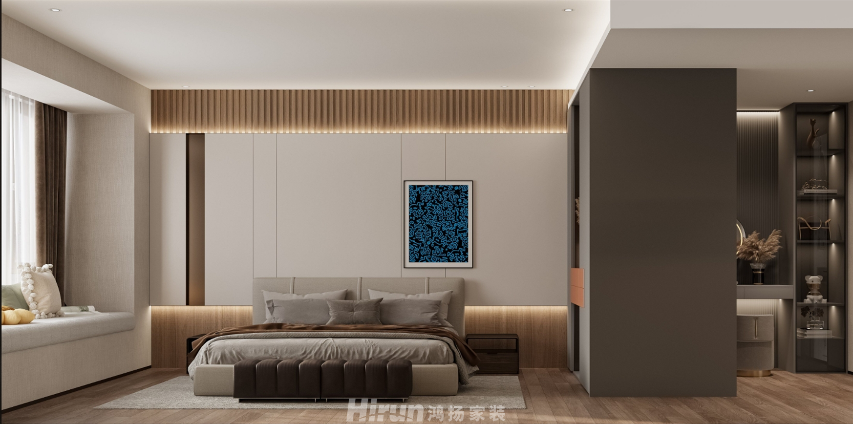 長沙悅府175㎡雅致現(xiàn)代四居室 裝修案例效果圖-5