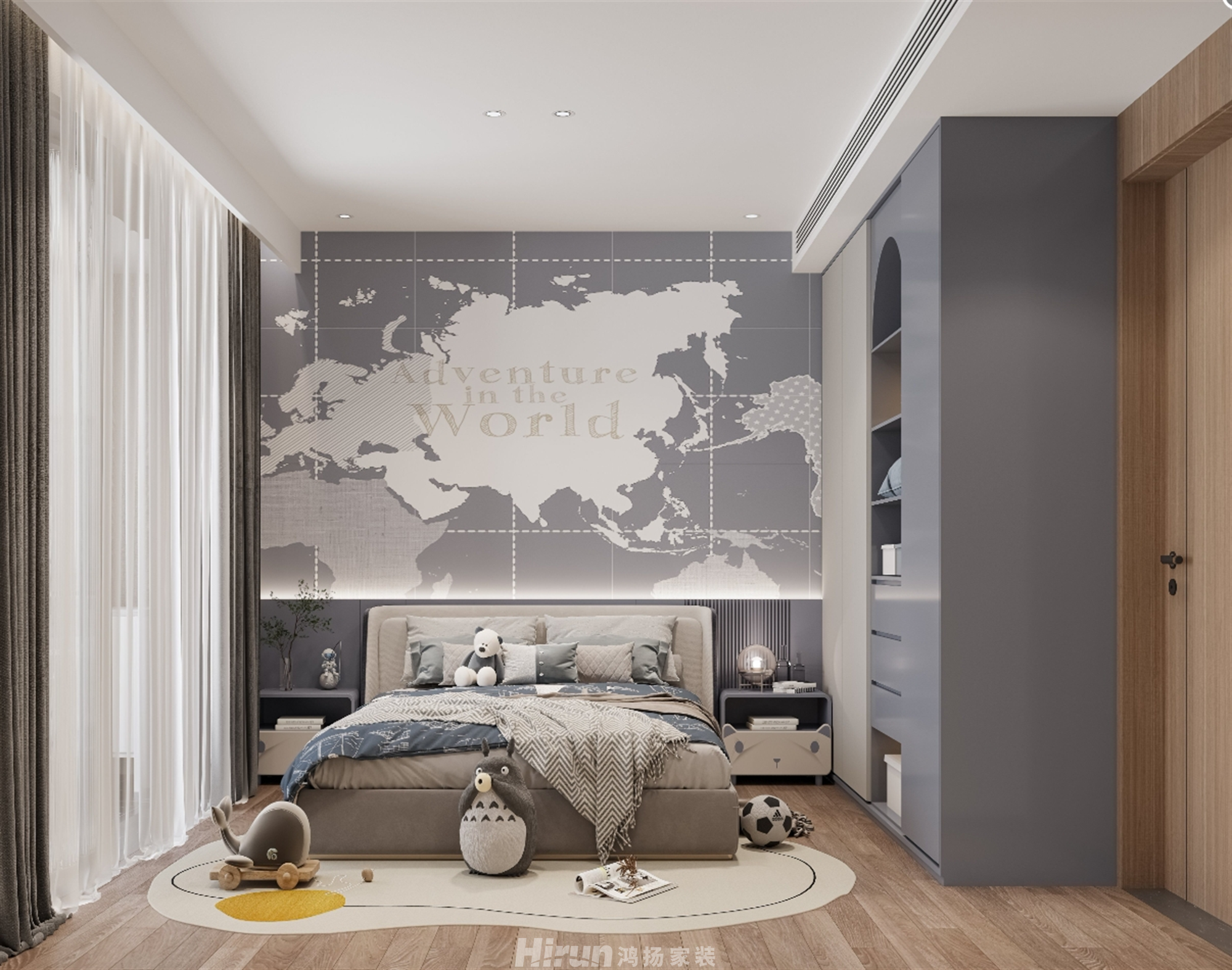 長沙悅府175㎡雅致現(xiàn)代四居室 裝修案例效果圖-7