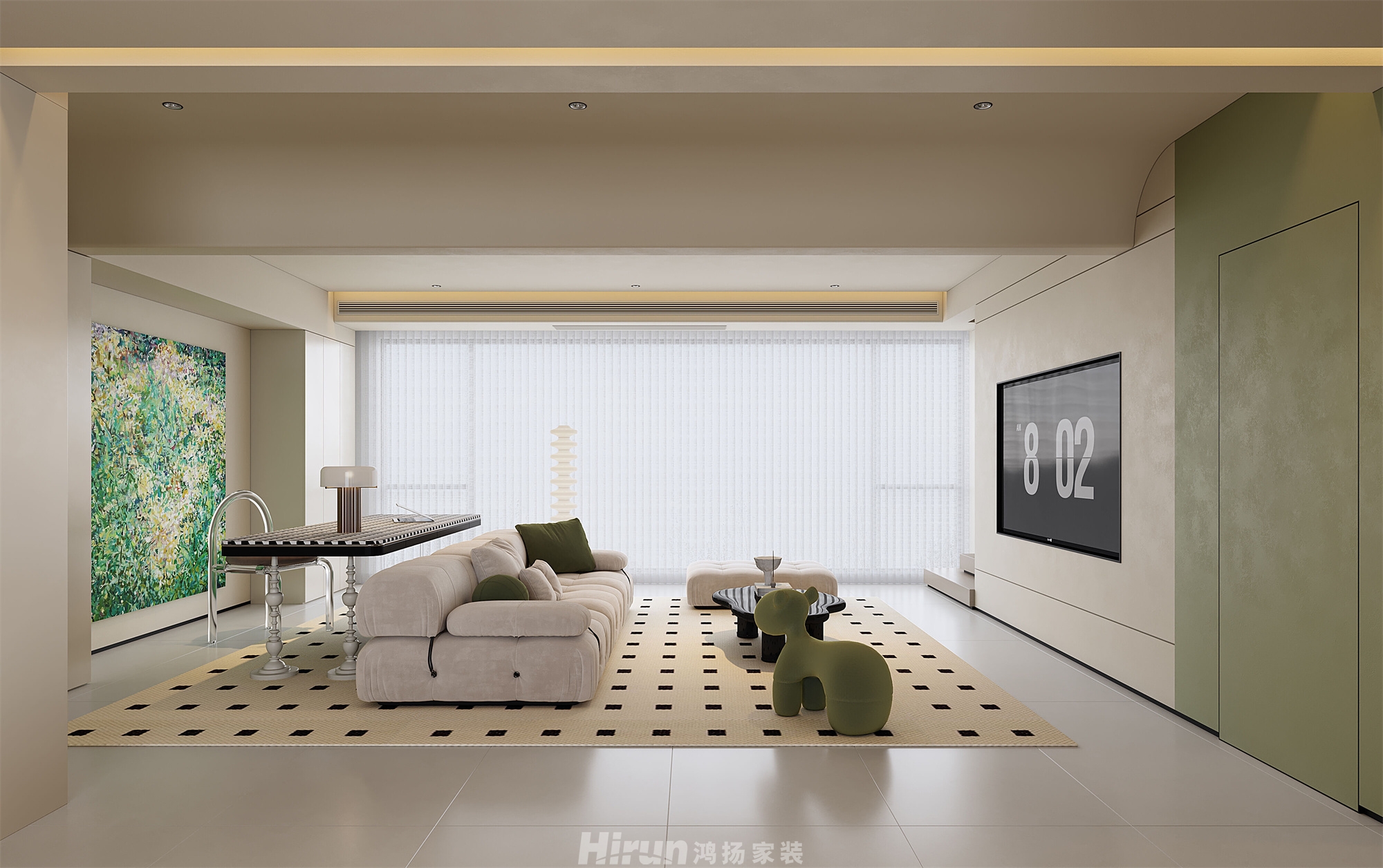 麓谷山湖郡180㎡藝術室界四居室 裝修案例效果圖-3