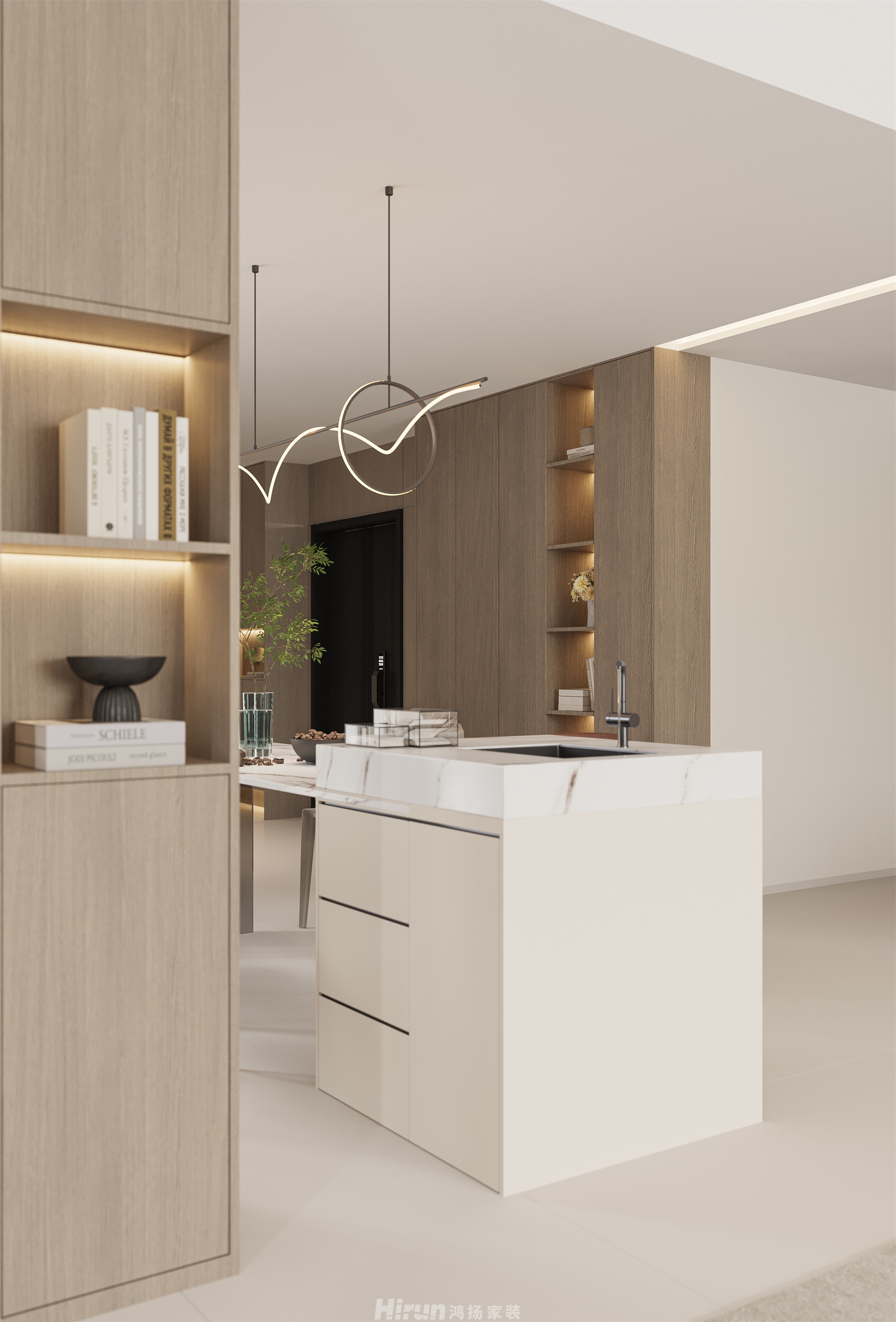 壹廷.福地家園230㎡極簡詫寂大平層 裝修案例效果圖-6