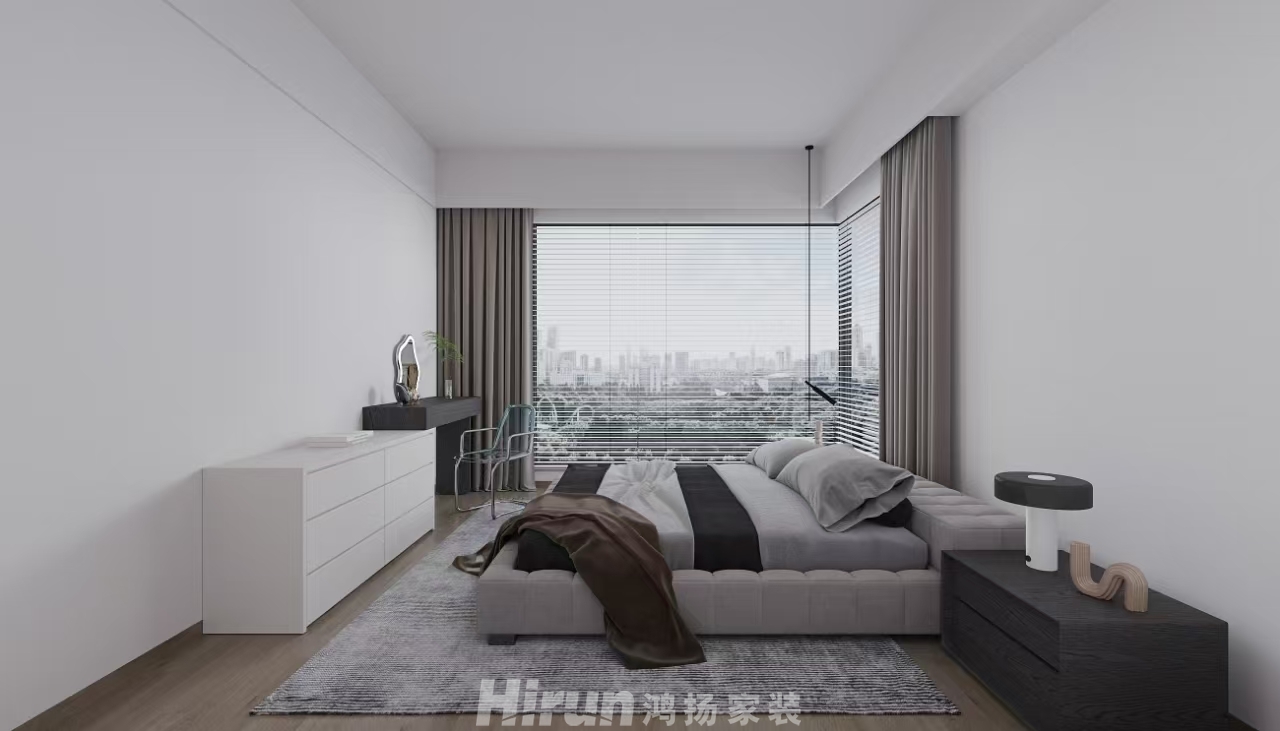 金河灣139㎡雅致現(xiàn)代四居室 裝修案例效果圖-2