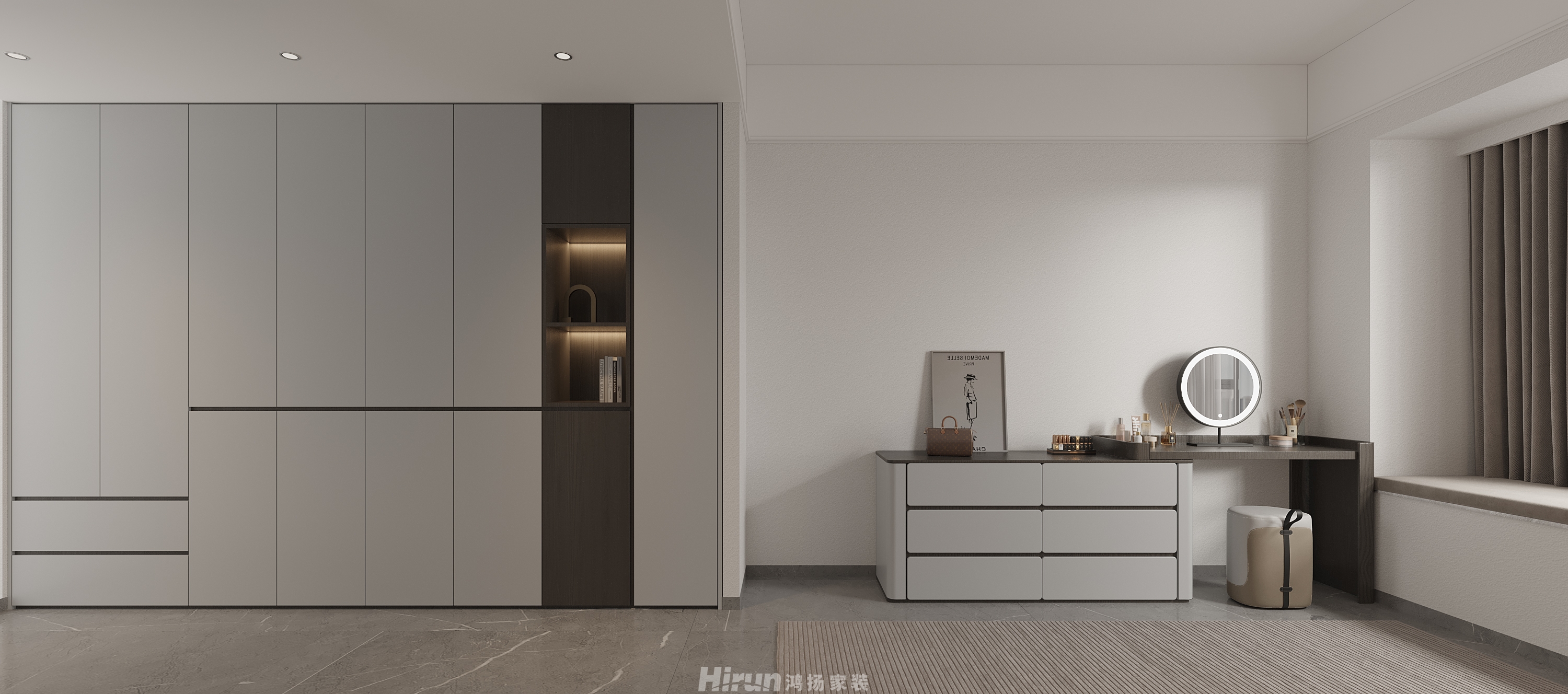 碧桂園·衡州盛世136㎡雅致現代三居室 裝修案例效果圖-1