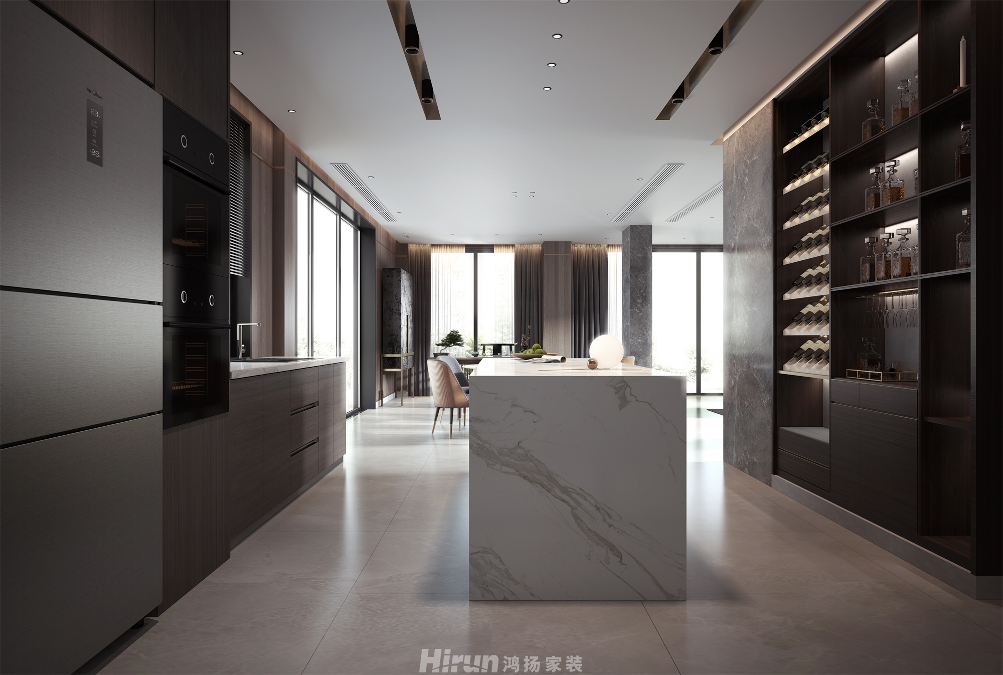 天鵝堡200㎡雅致現代別墅 裝修案例效果圖-5