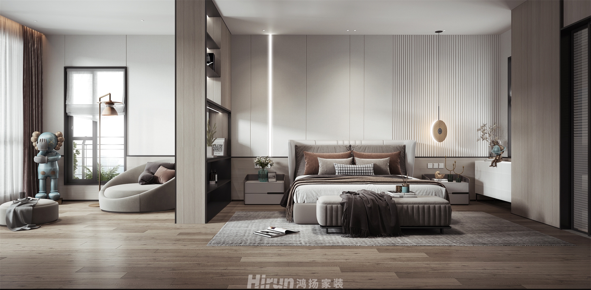 天鵝堡200㎡雅致現代別墅 裝修案例效果圖-3