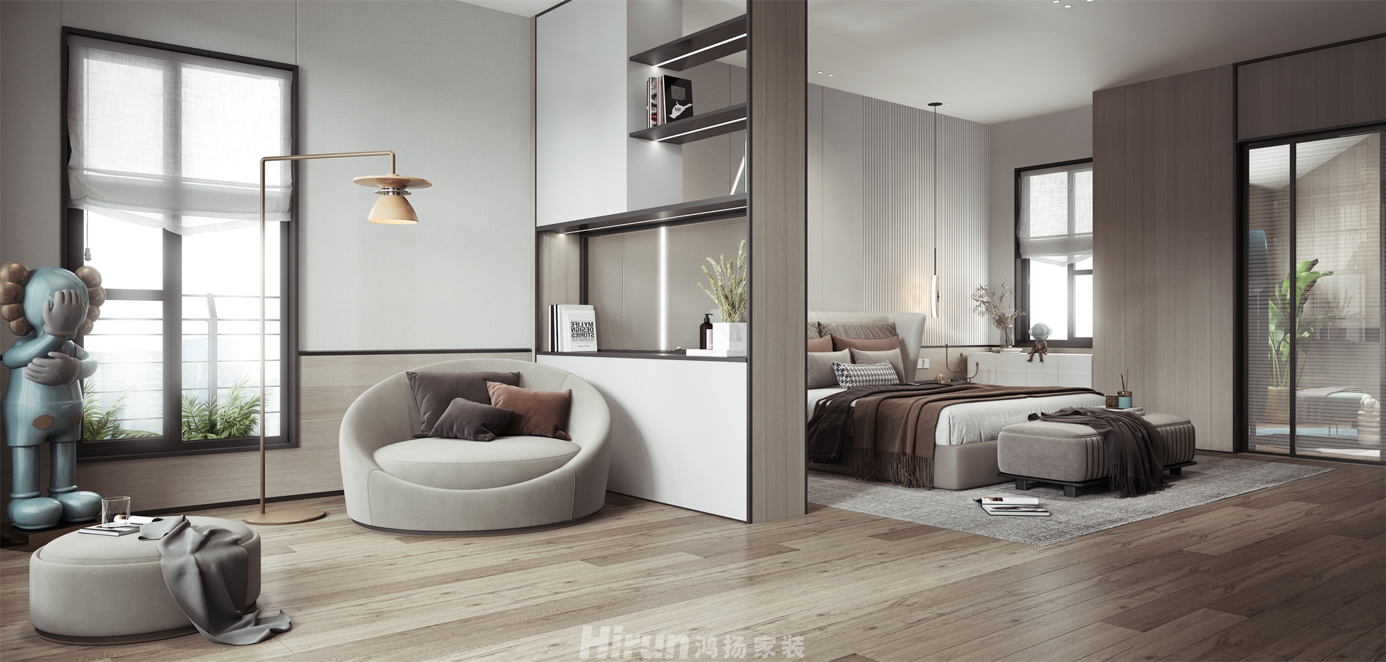 天鵝堡200㎡雅致現代別墅 裝修案例效果圖-4