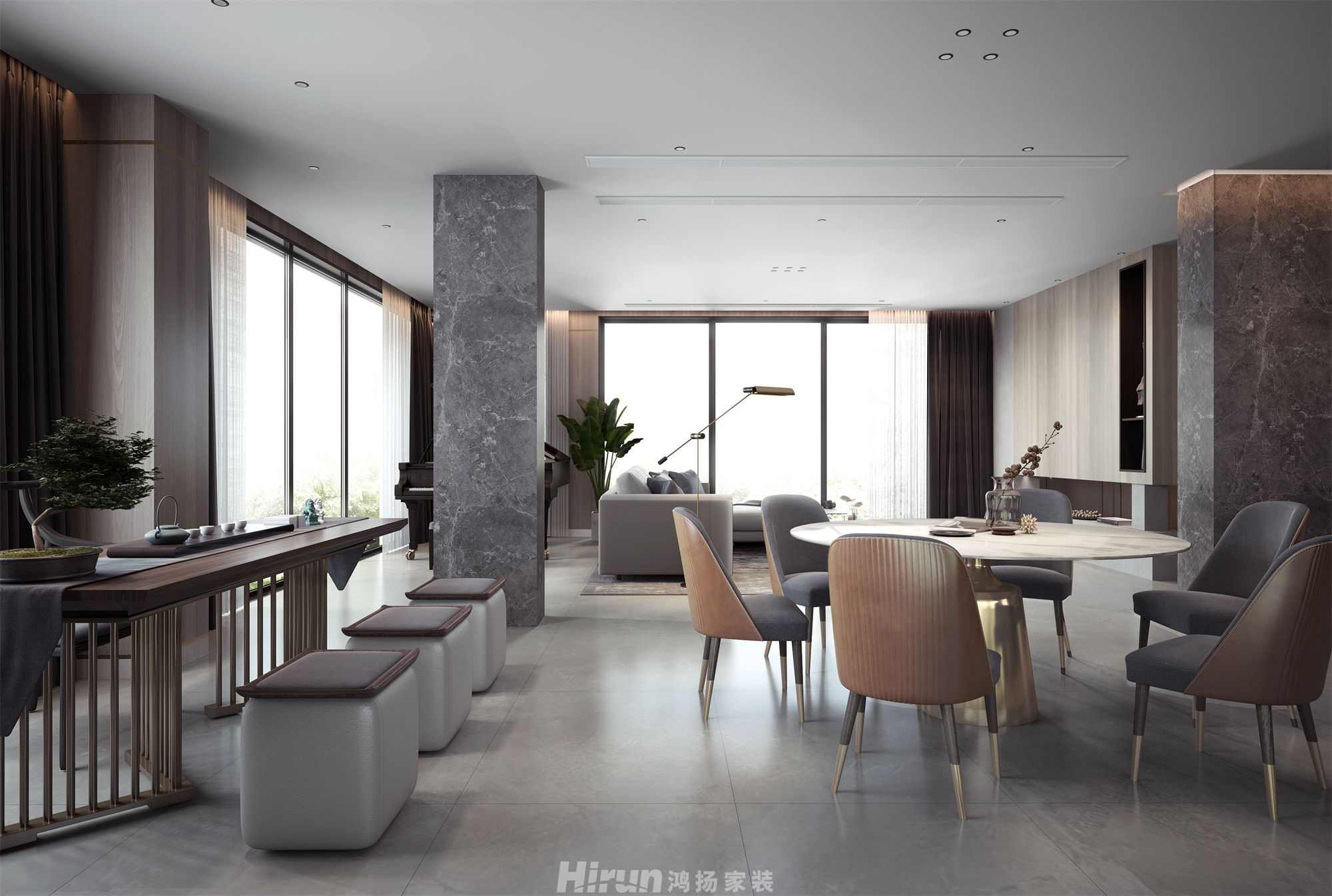 天鵝堡200㎡雅致現代別墅 裝修案例效果圖-10