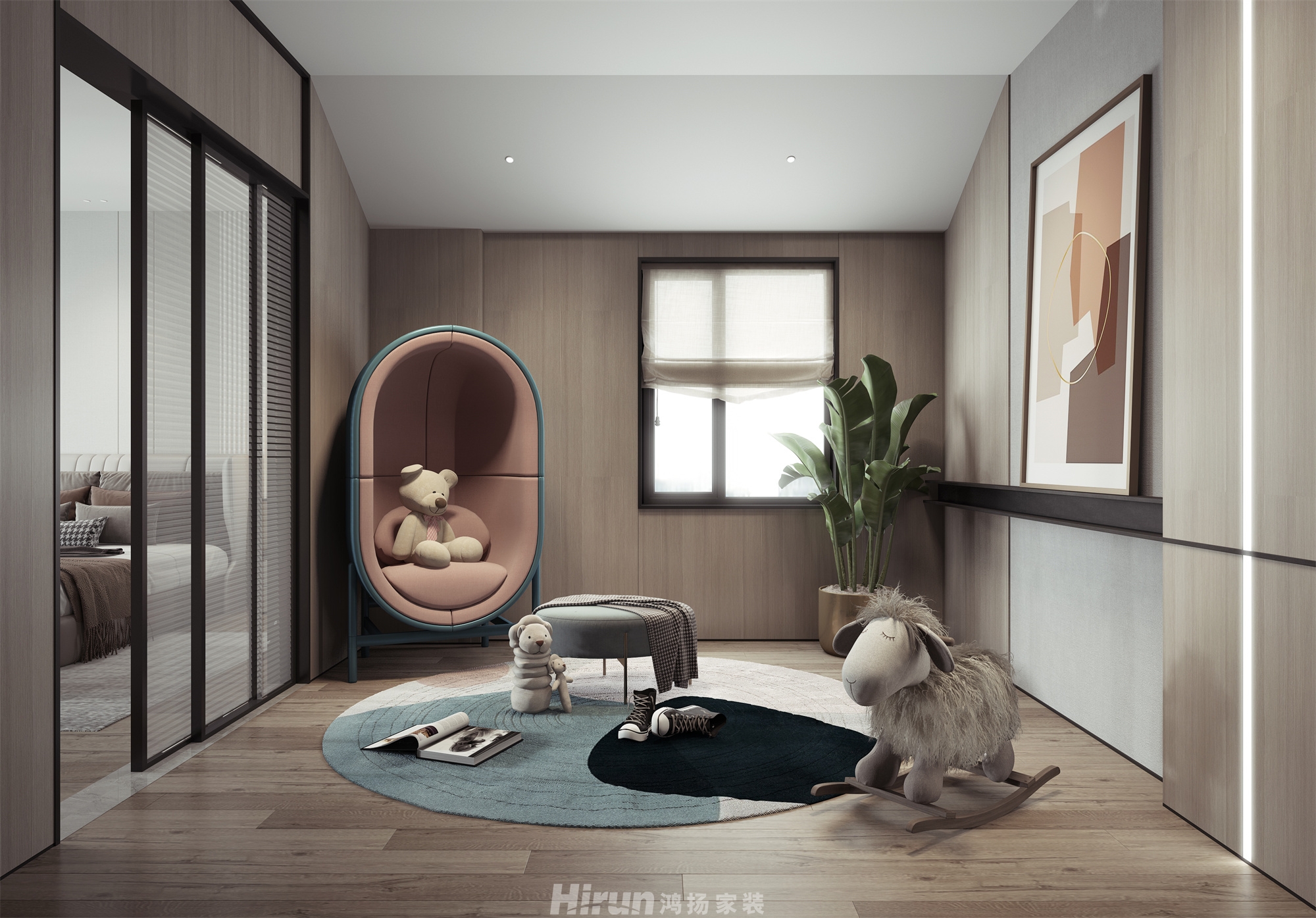 天鵝堡200㎡雅致現代別墅 裝修案例效果圖-14