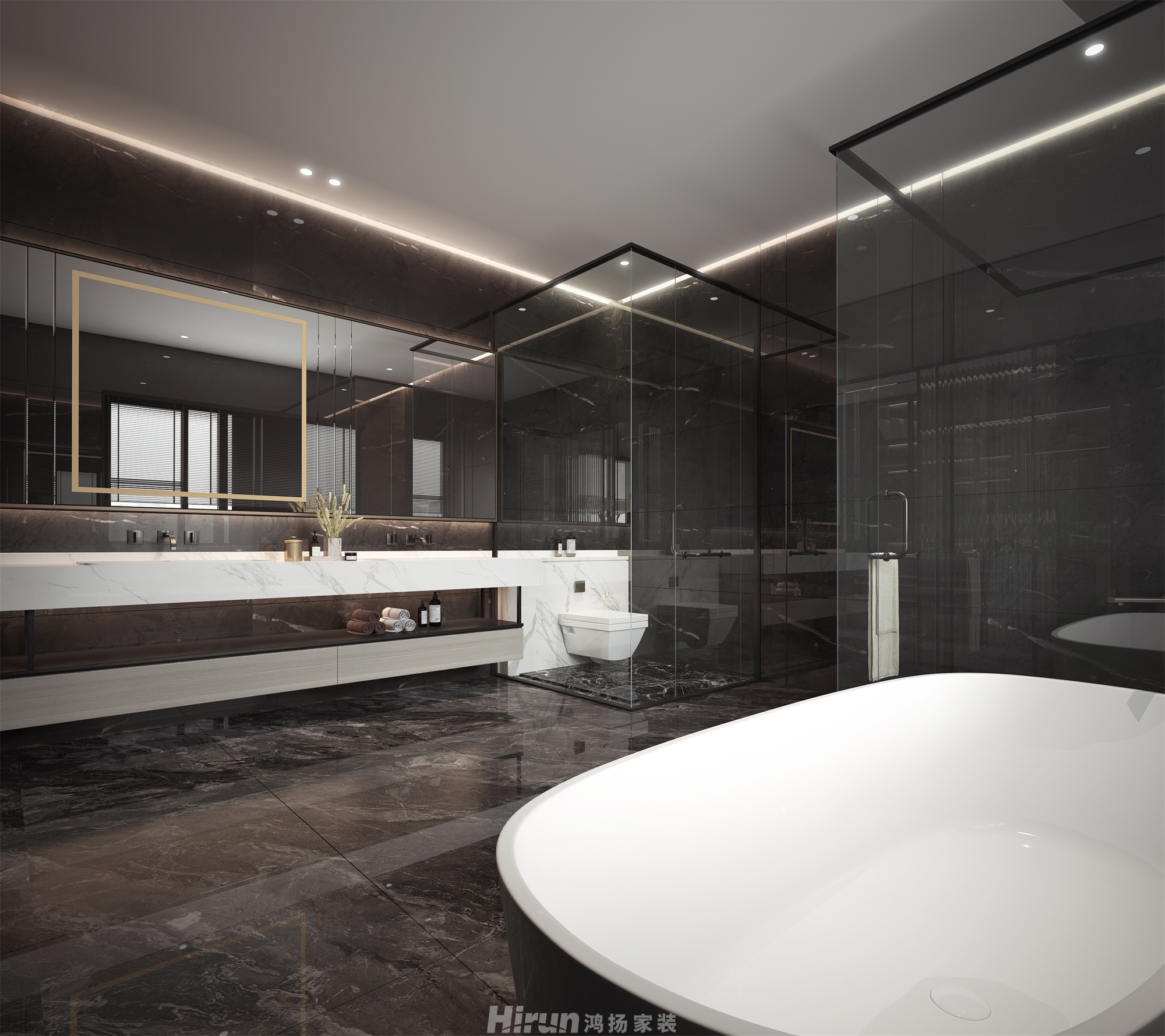 天鵝堡200㎡雅致現代別墅 裝修案例效果圖-11