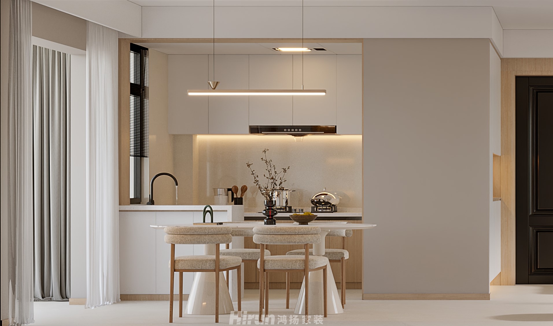 碧桂園128㎡北歐之光三居室 裝修案例效果圖-4