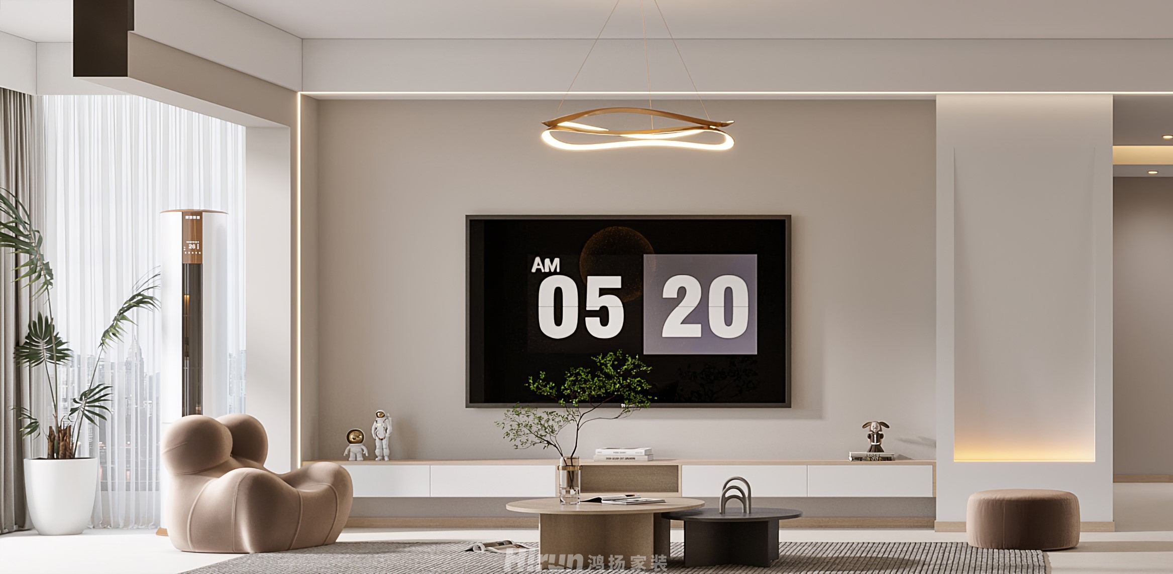 碧桂園128㎡北歐之光三居室 裝修案例效果圖-3