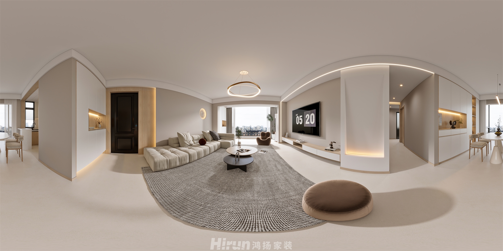 碧桂園128㎡北歐之光三居室 裝修案例效果圖-6