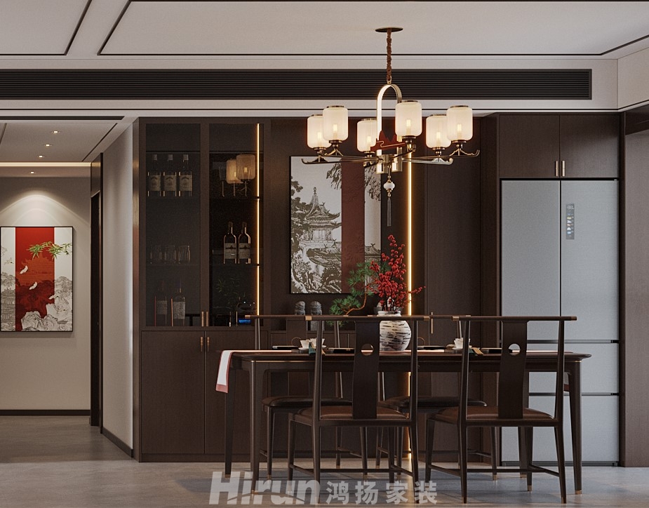 牛津堡128㎡復合寫意三居室 裝修案例效果圖-5