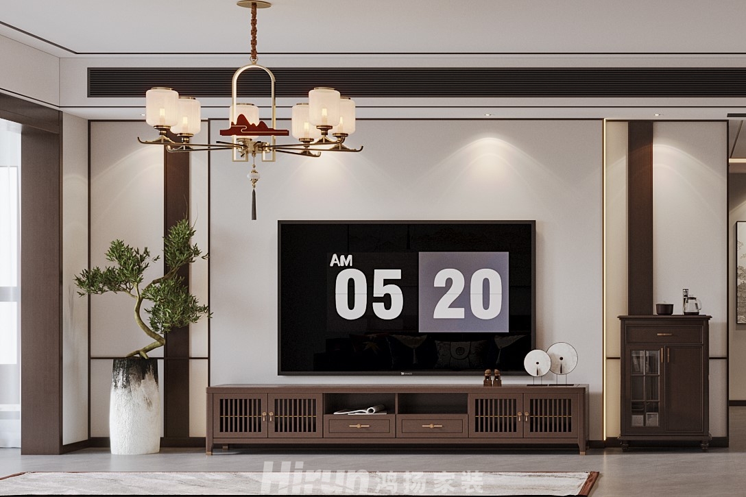 牛津堡128㎡復合寫意三居室 裝修案例效果圖-4