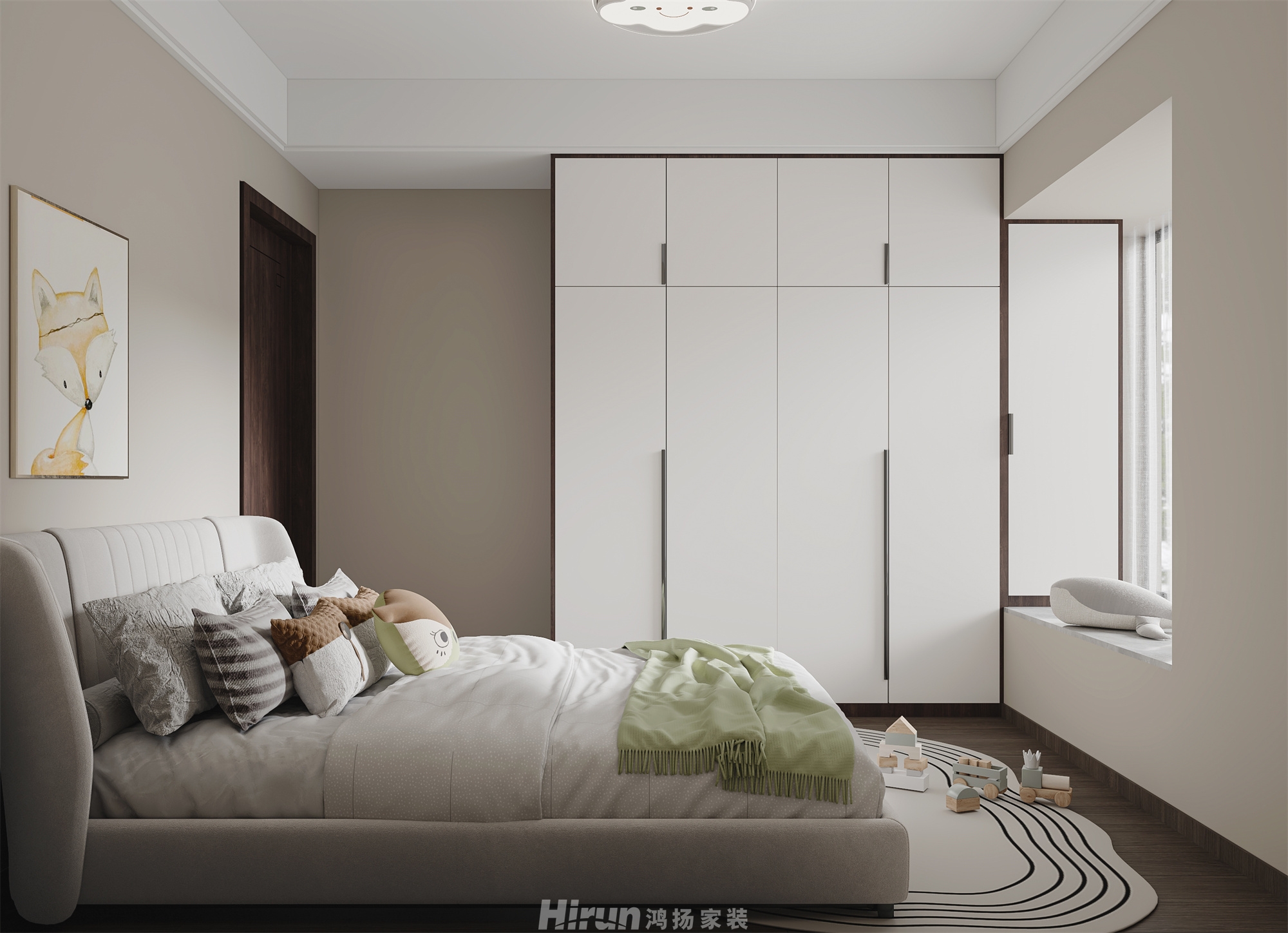 牛津堡128㎡復合寫意三居室 裝修案例效果圖-6