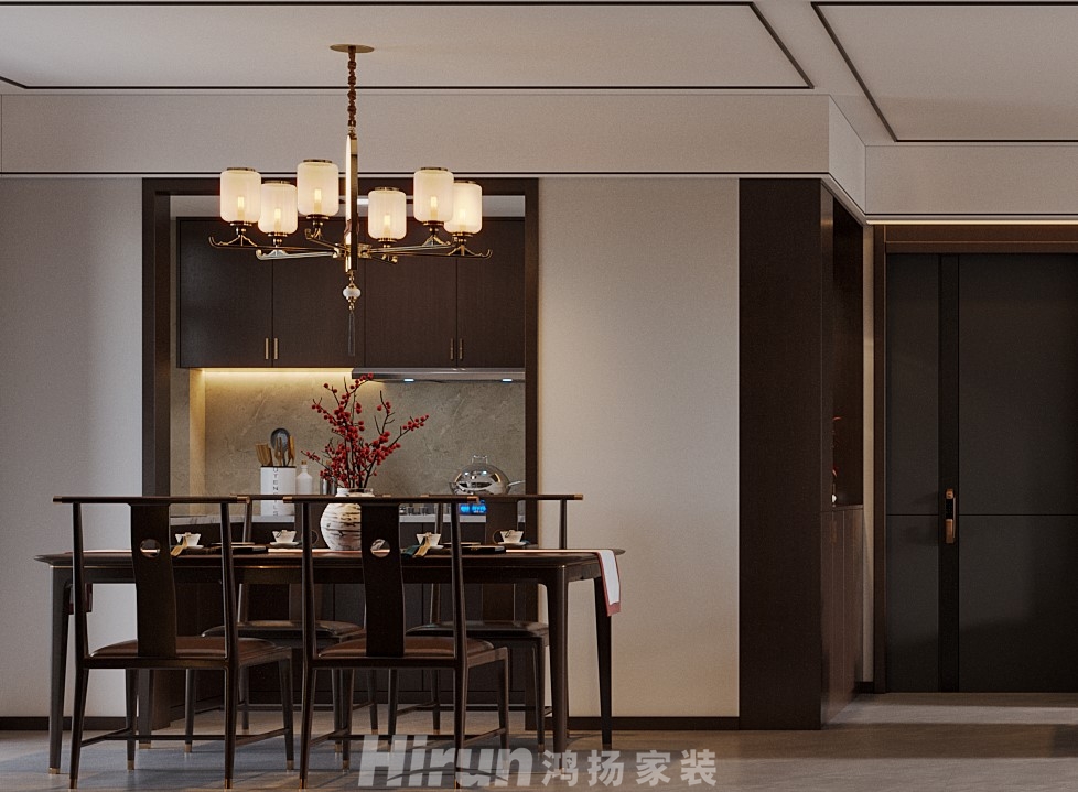 牛津堡128㎡復合寫意三居室 裝修案例效果圖-3