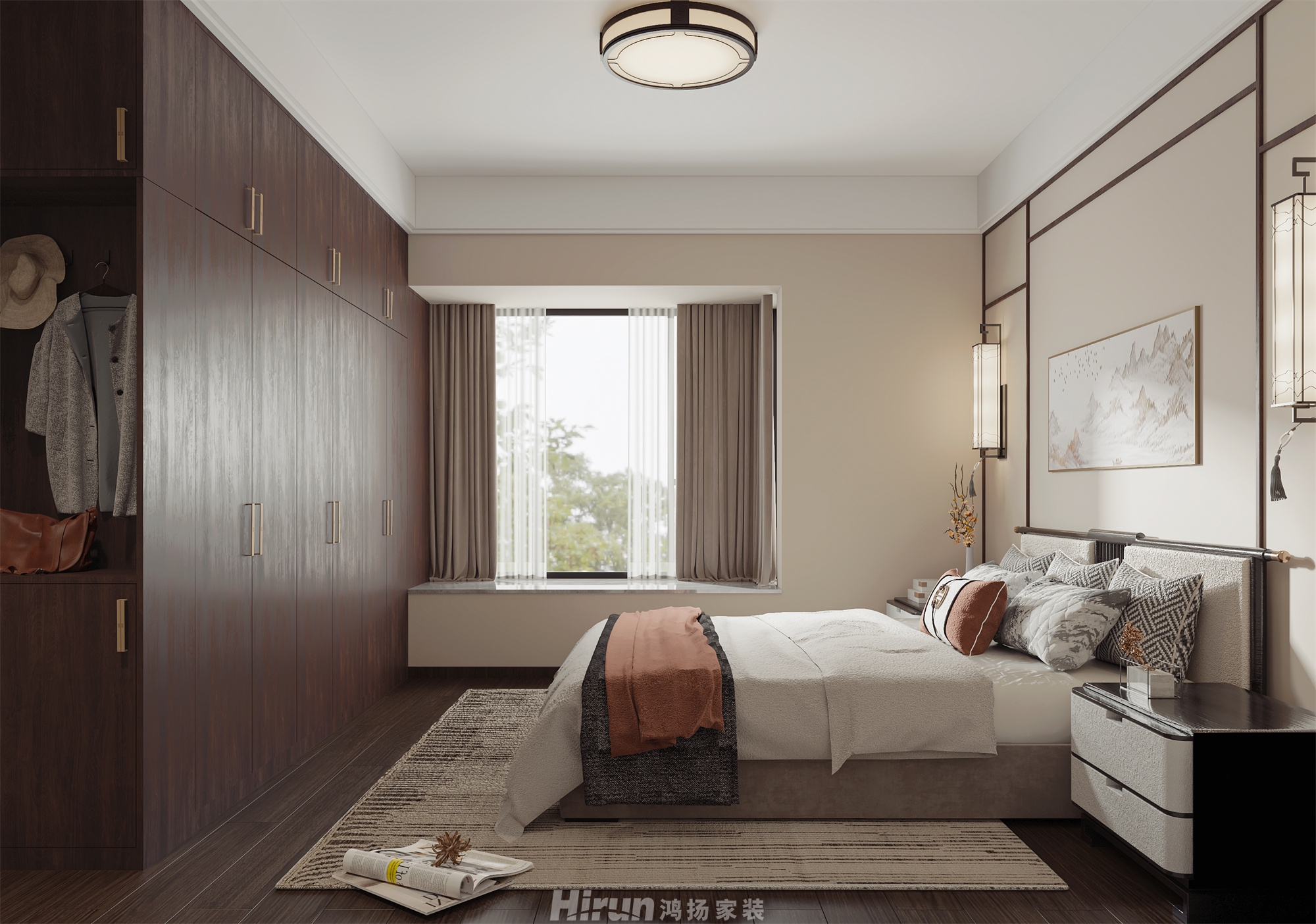 牛津堡128㎡復合寫意三居室 裝修案例效果圖-8