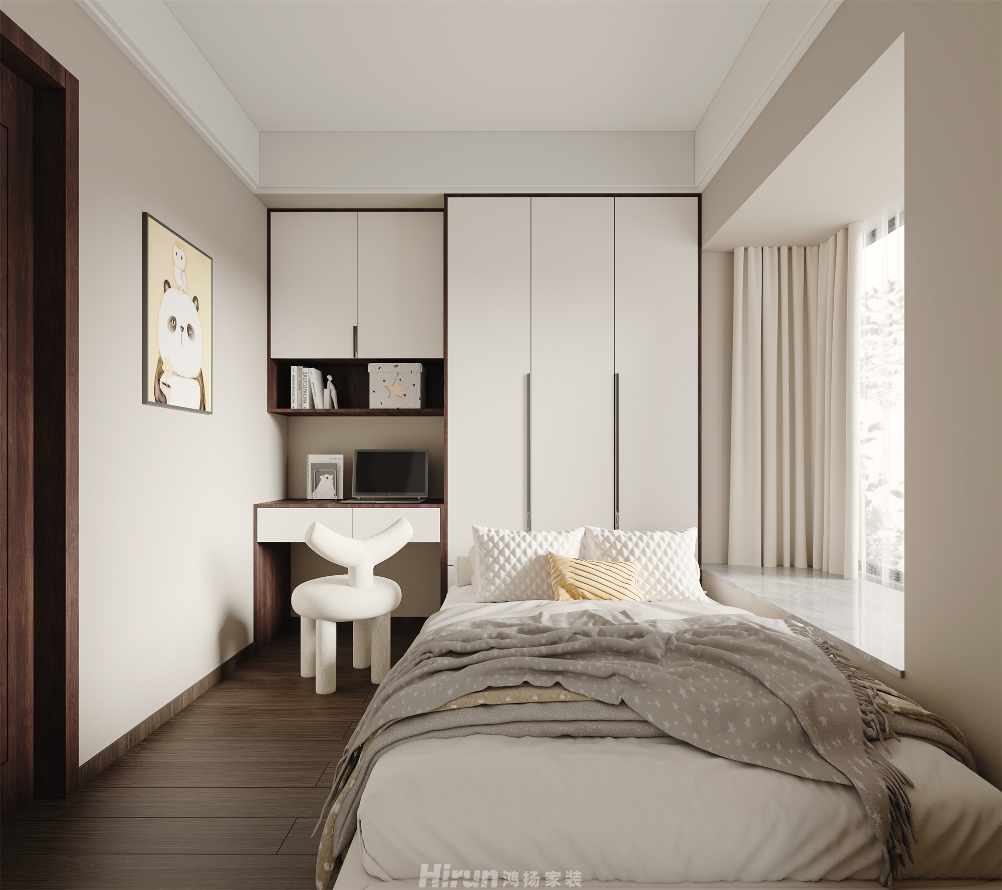 牛津堡128㎡復合寫意三居室 裝修案例效果圖-7