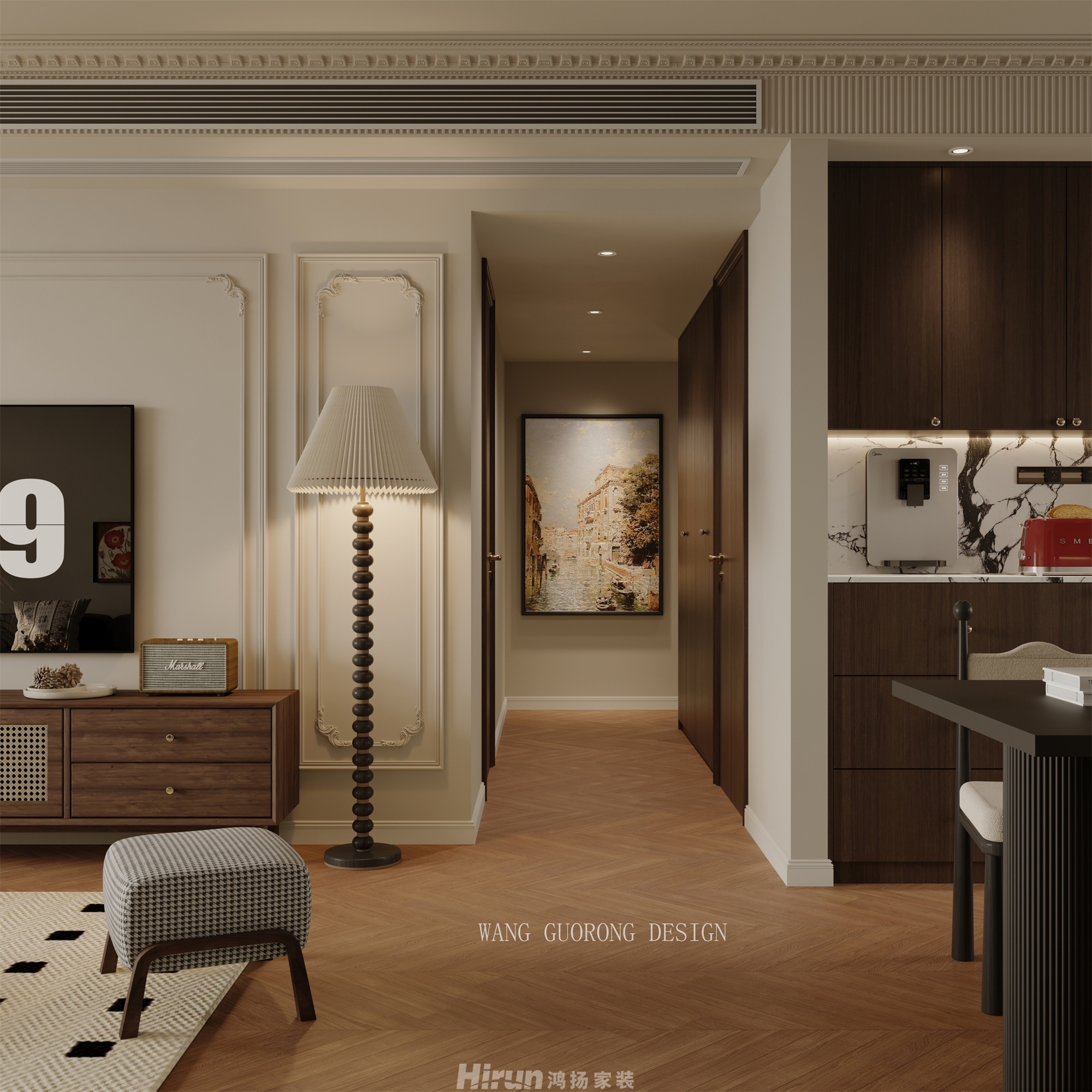 卓越淺水灣115㎡復古風潮四居室 裝修案例效果圖-6