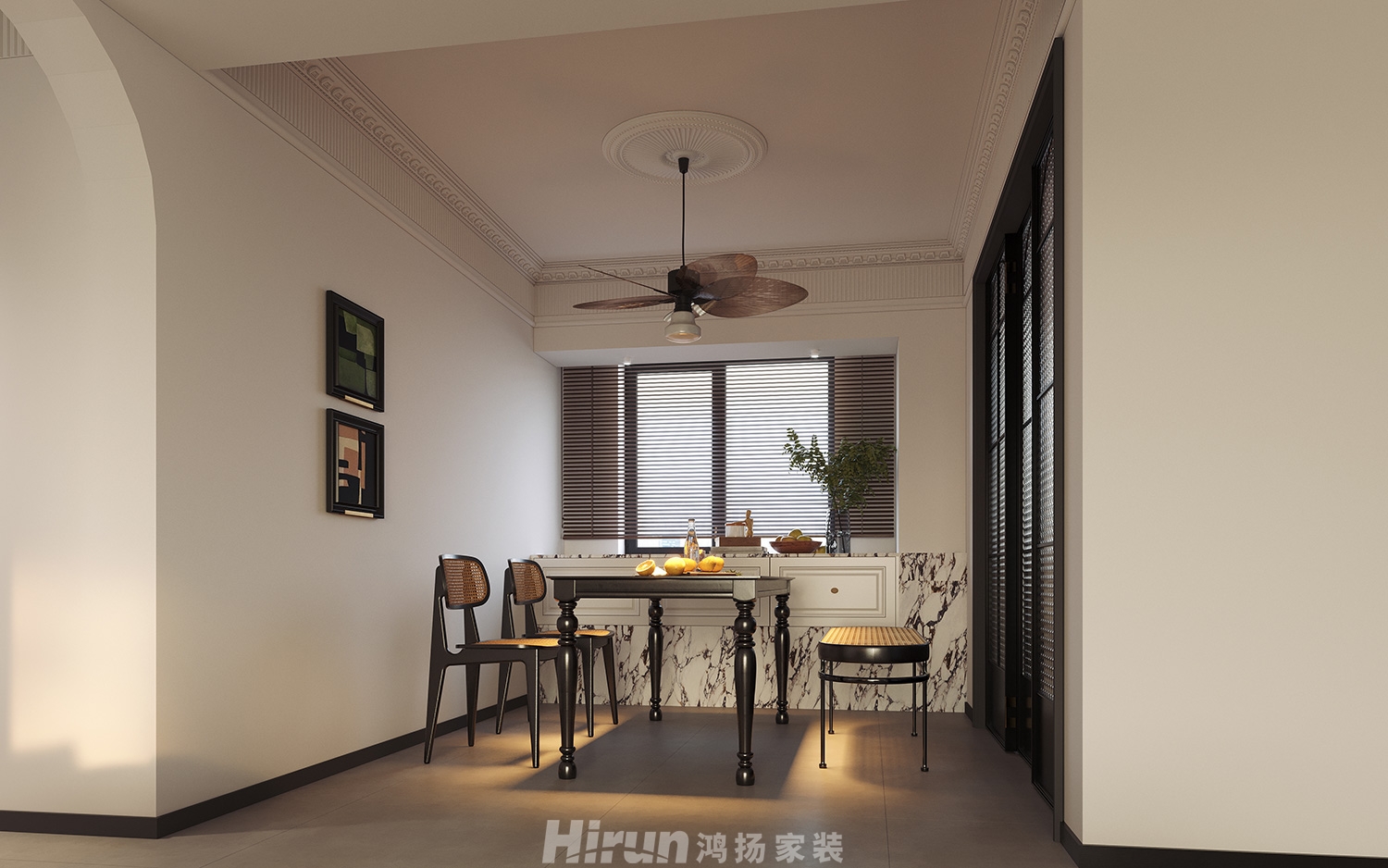 融創(chuàng)會(huì)展上東區(qū)140㎡復(fù)古風(fēng)潮三居室 裝修案例效果圖-7