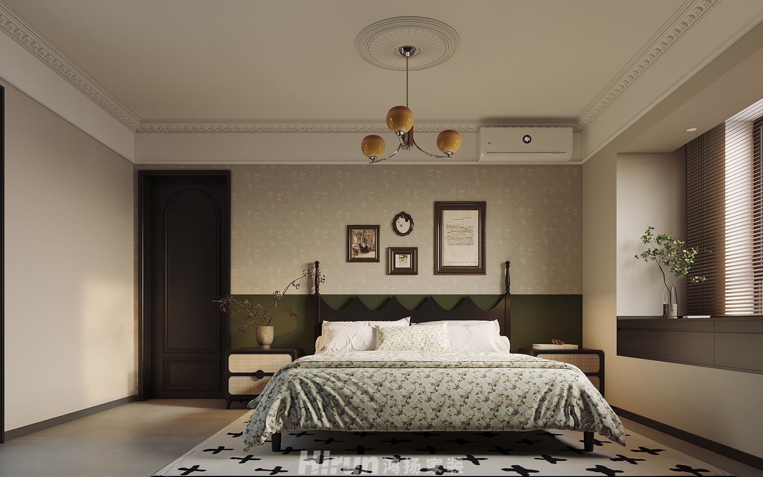 融創(chuàng)會(huì)展上東區(qū)140㎡復(fù)古風(fēng)潮三居室 裝修案例效果圖-6