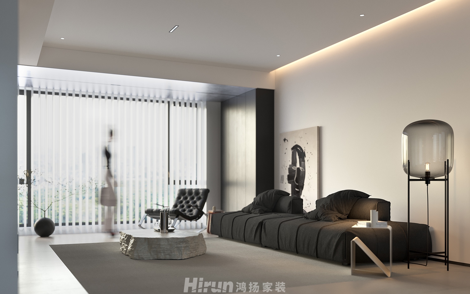 中建鈺和城140㎡雅致現代四居室 裝修案例效果圖-2