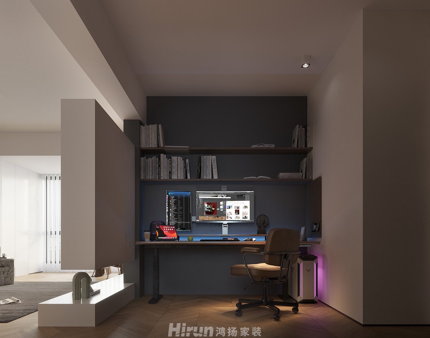 金地都會風華108㎡雅致現代三居室 裝修案例效果圖-5