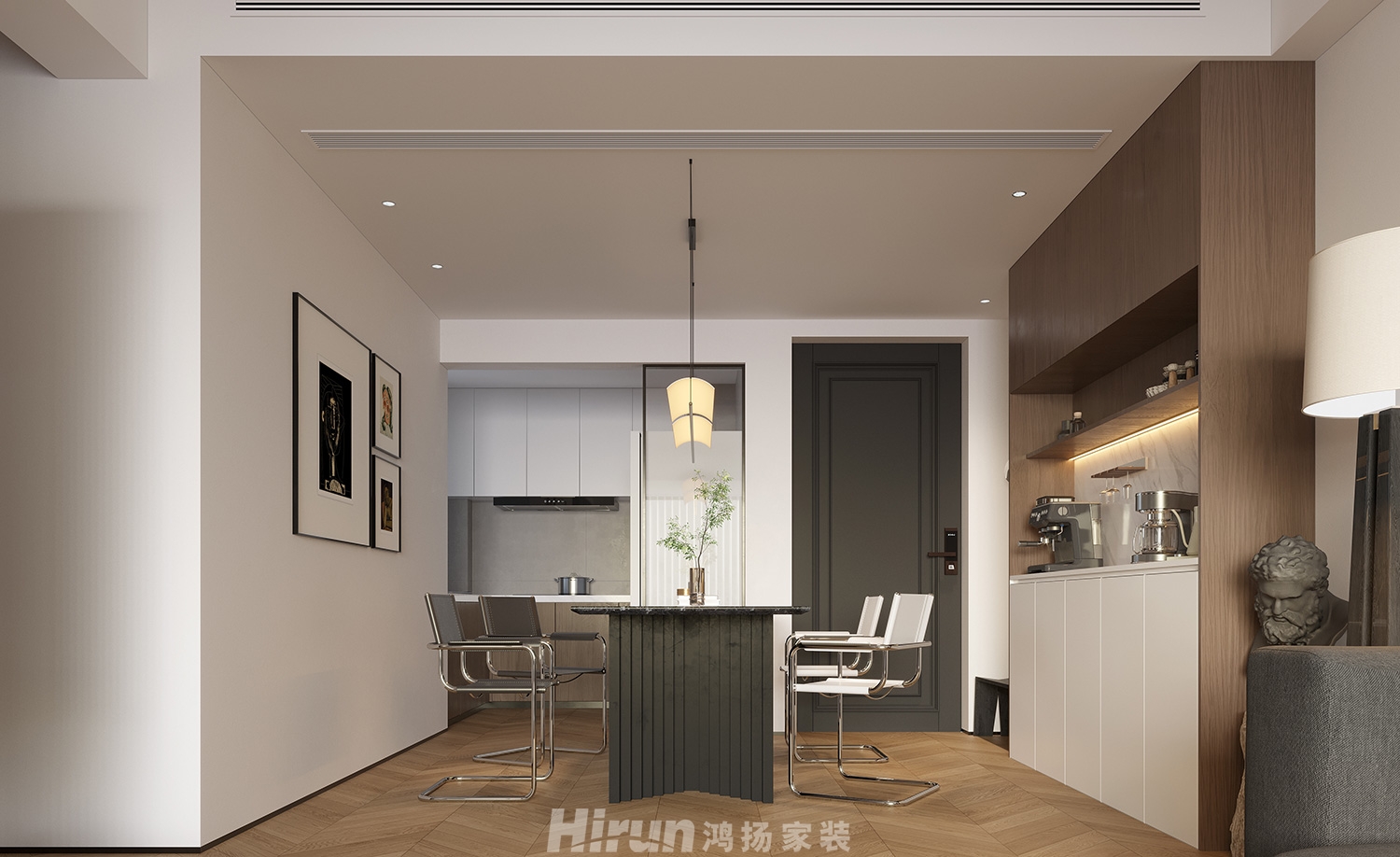 金地都會風華108㎡雅致現代三居室 裝修案例效果圖-7