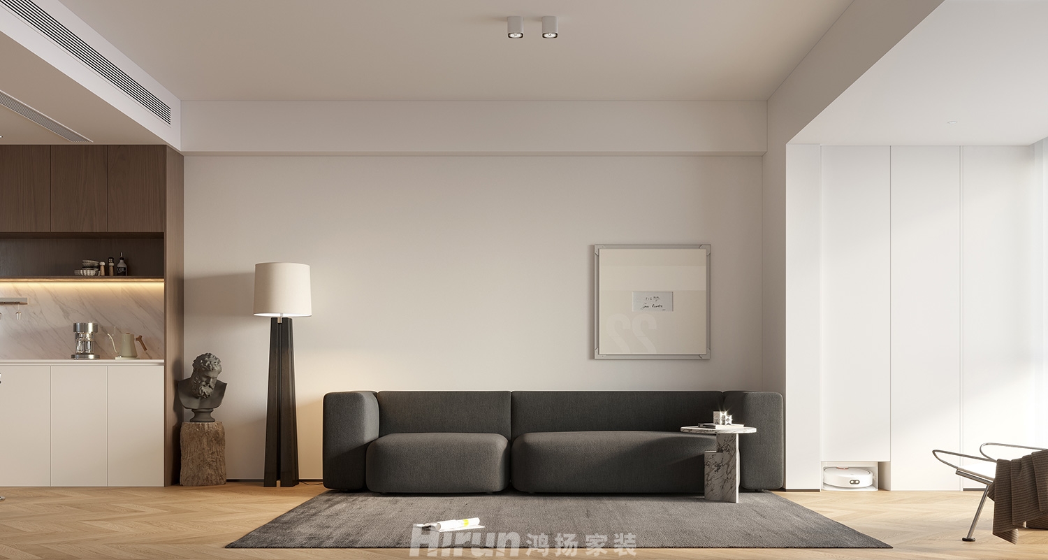 金地都會風華108㎡雅致現代三居室 裝修案例效果圖-1