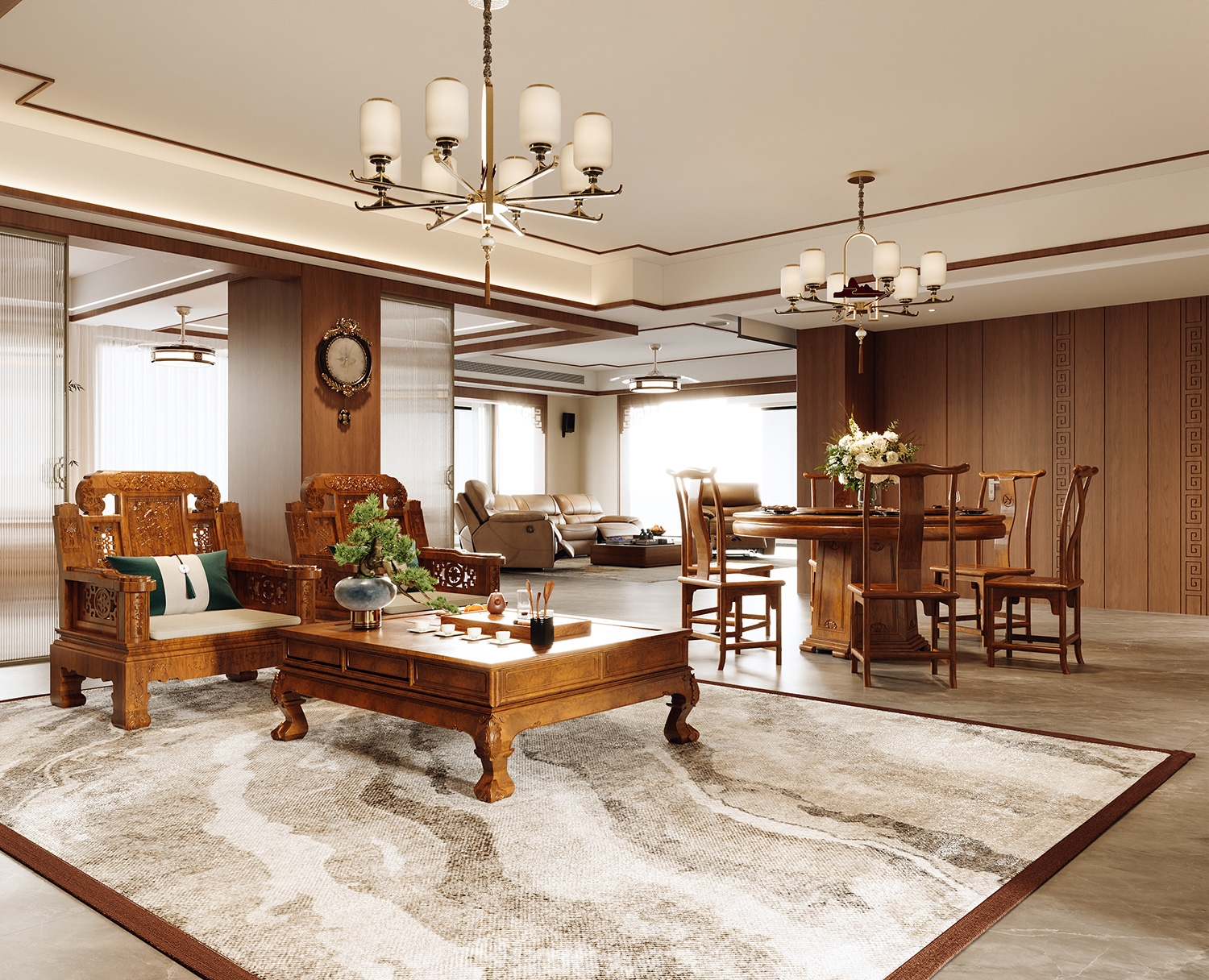 麓隱桐溪350㎡寫意木構別墅 裝修案例效果圖-7