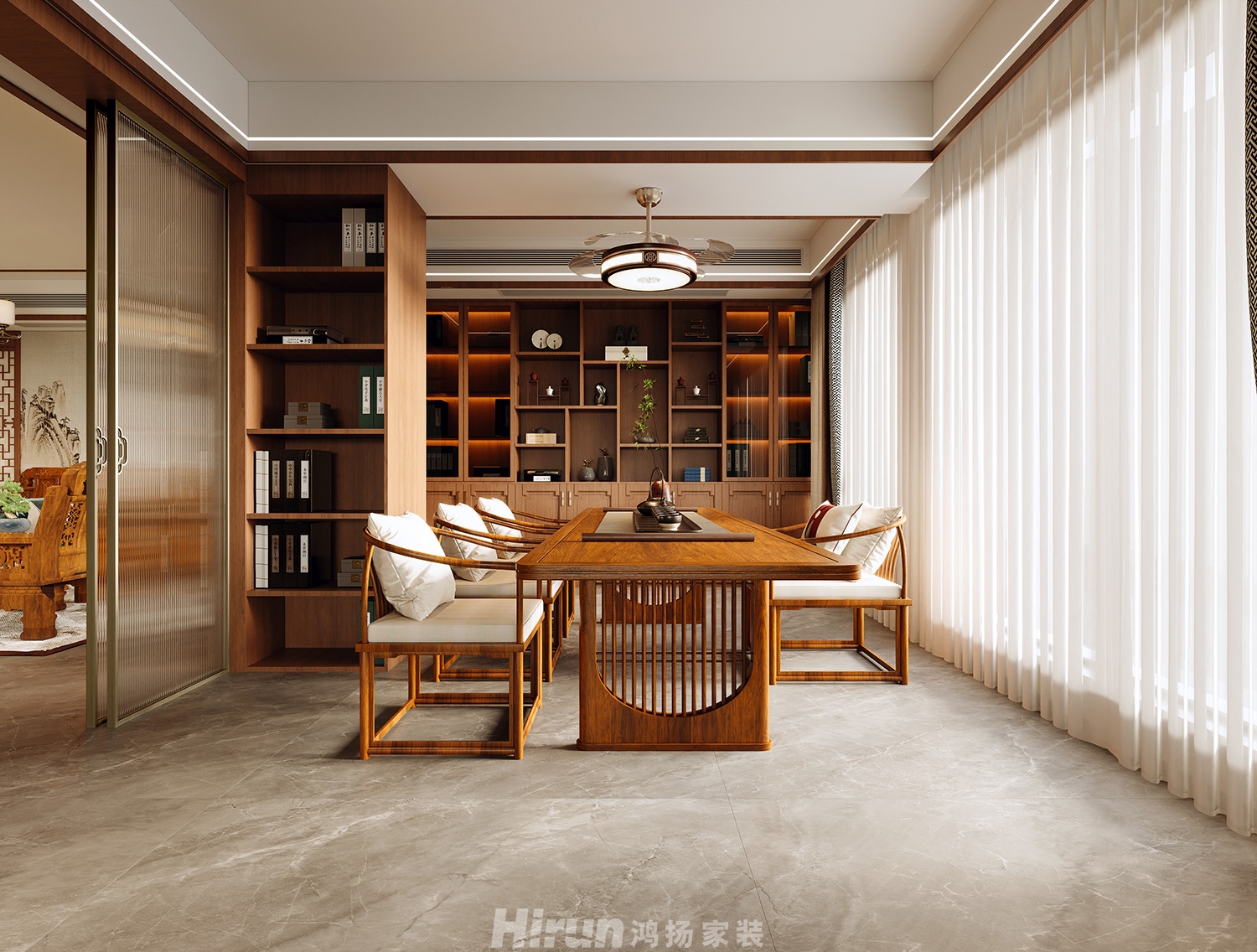 麓隱桐溪350㎡寫意木構別墅 裝修案例效果圖-4