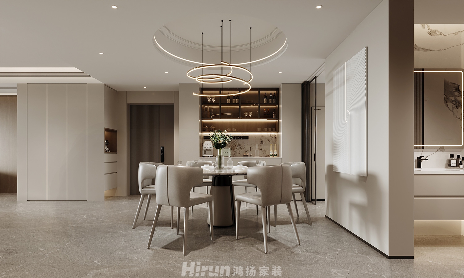 天一康園190㎡雅致現代大平層 裝修案例效果圖-6