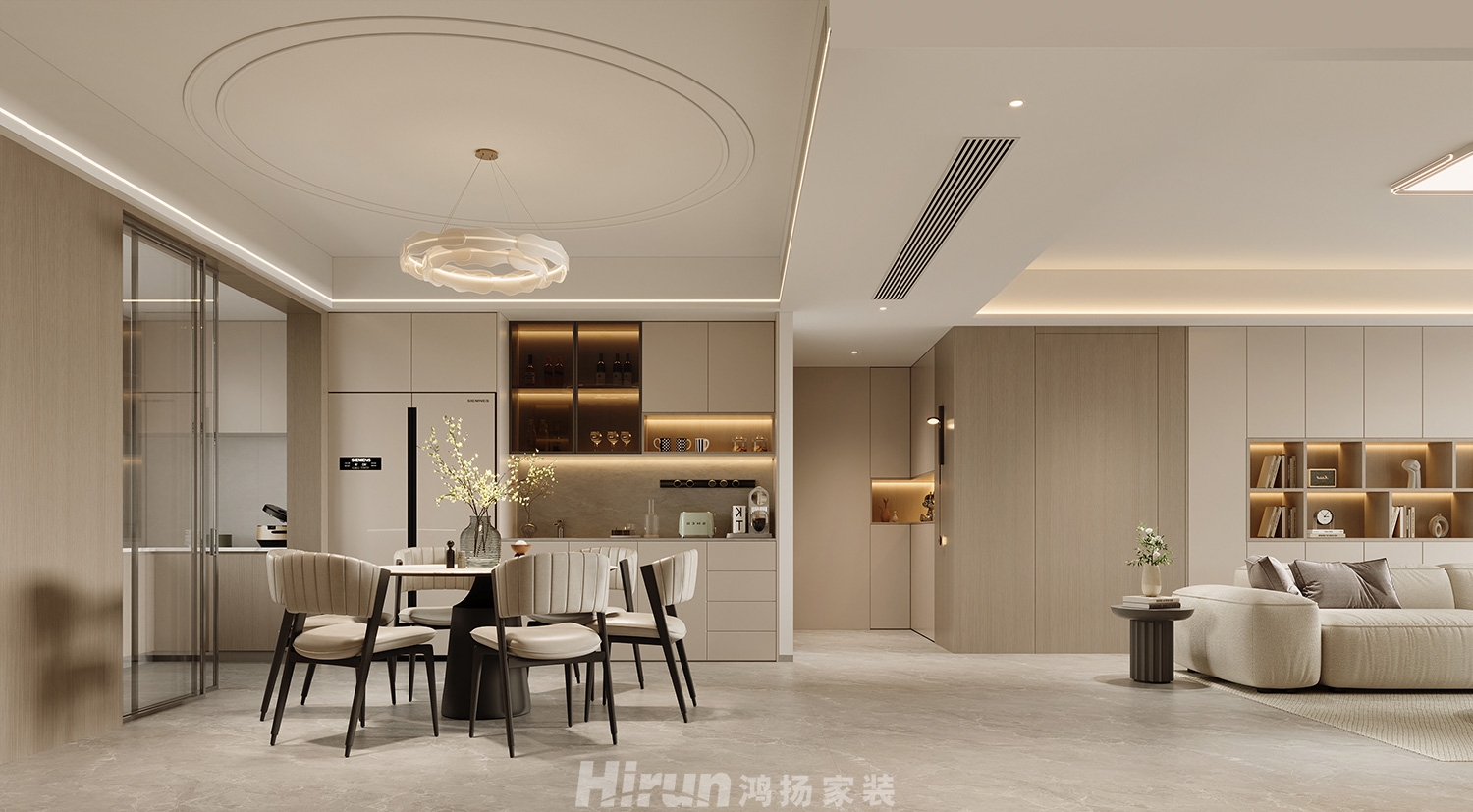 洋湖映190㎡雅致現代大平層 裝修案例效果圖-5