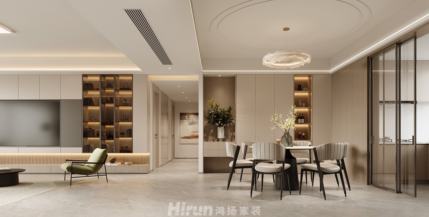 洋湖映190㎡雅致現代大平層 裝修案例效果圖-6