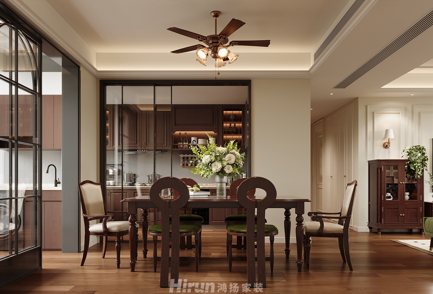 長房嶺秀時代180㎡復(fù)古風(fēng)潮大平層 裝修案例效果圖-5