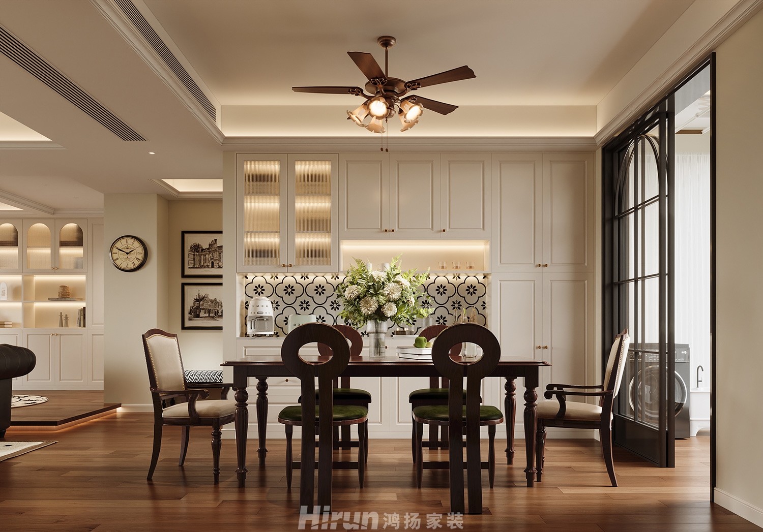 長房嶺秀時代180㎡復(fù)古風(fēng)潮大平層 裝修案例效果圖-1