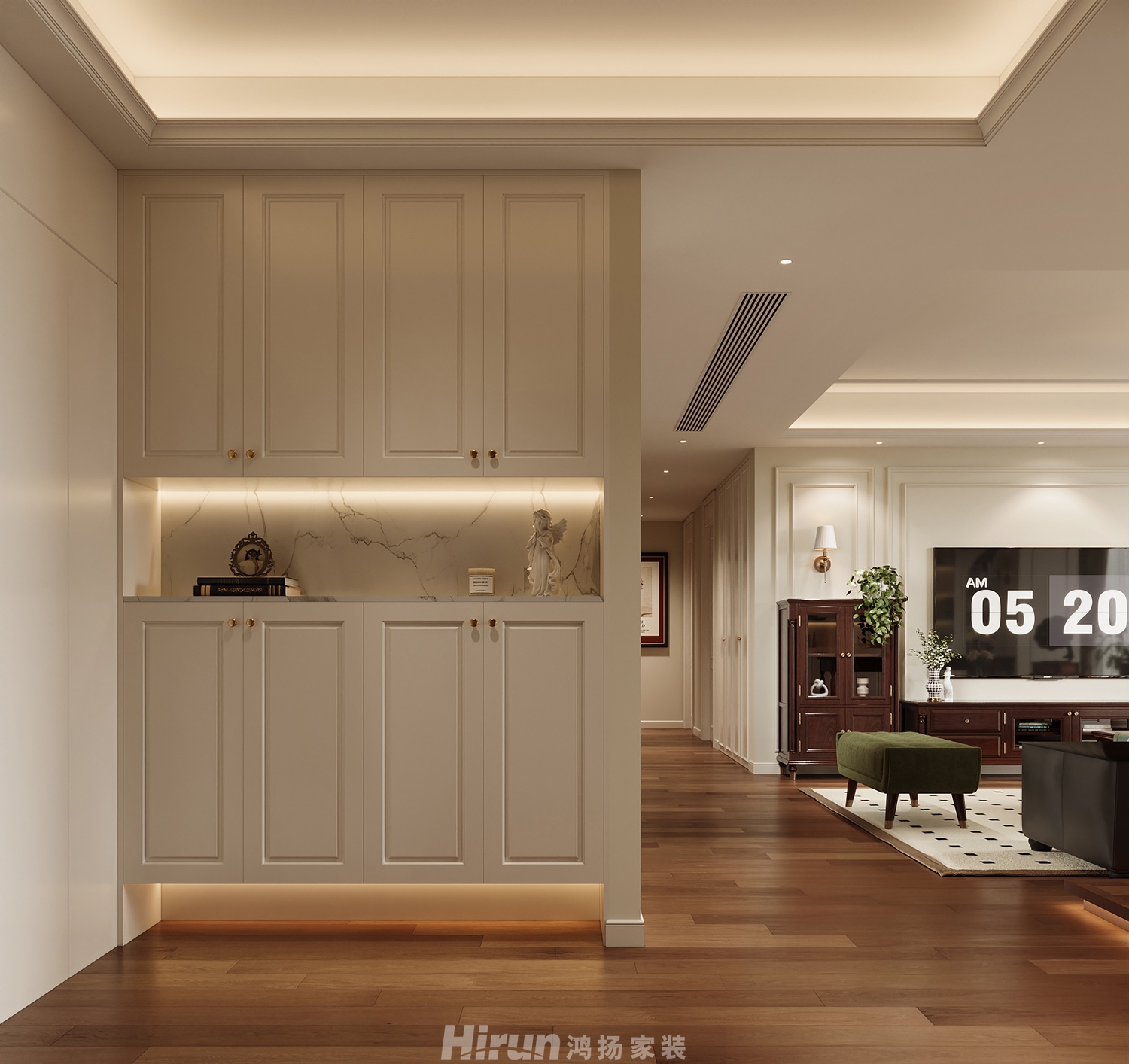 長房嶺秀時代180㎡復(fù)古風(fēng)潮大平層 裝修案例效果圖-4