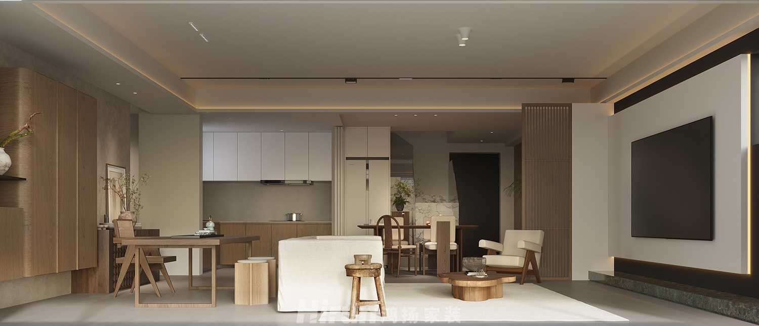 建發玖洲觀瀾159㎡復合寫意復式 裝修案例效果圖-5