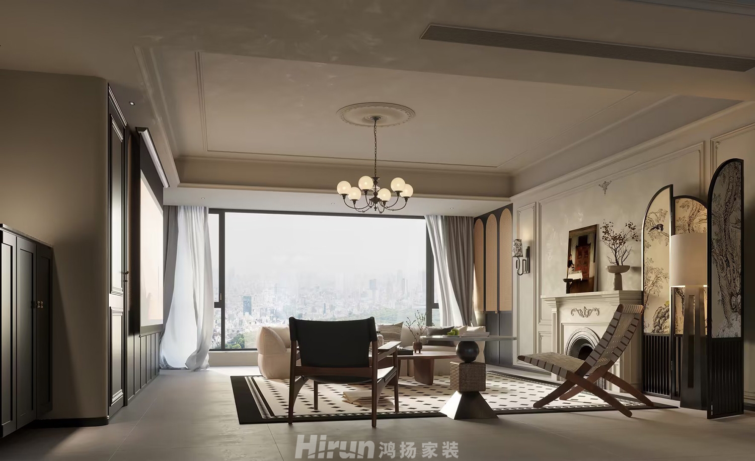 龍湖春江天曜176㎡復(fù)古風(fēng)潮大平層 裝修案例效果圖-4