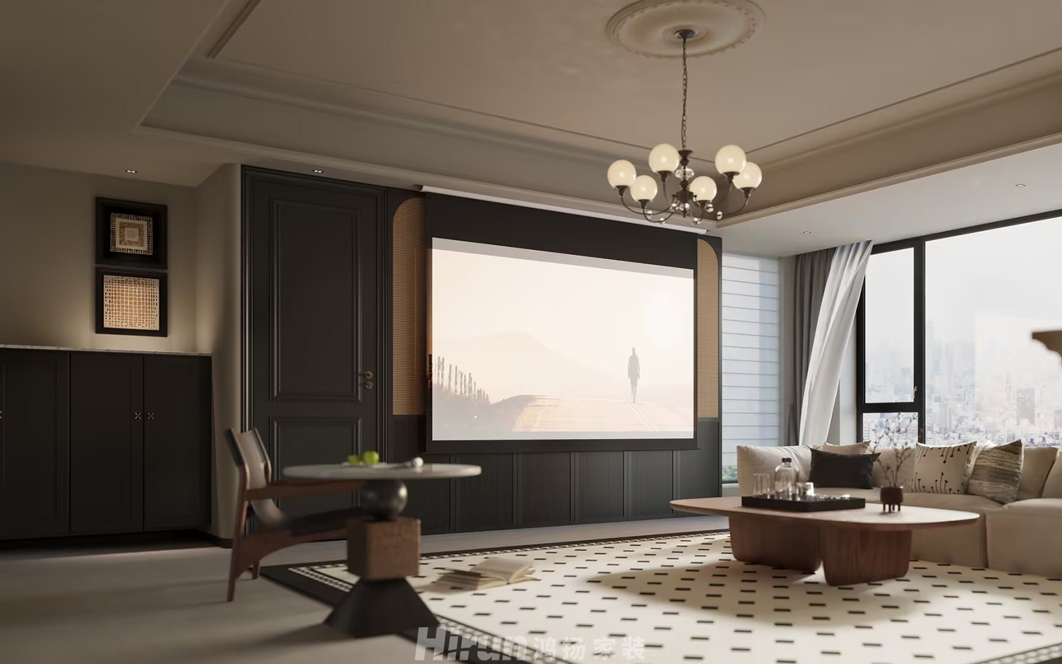 龍湖春江天曜176㎡復(fù)古風(fēng)潮大平層 裝修案例效果圖-3