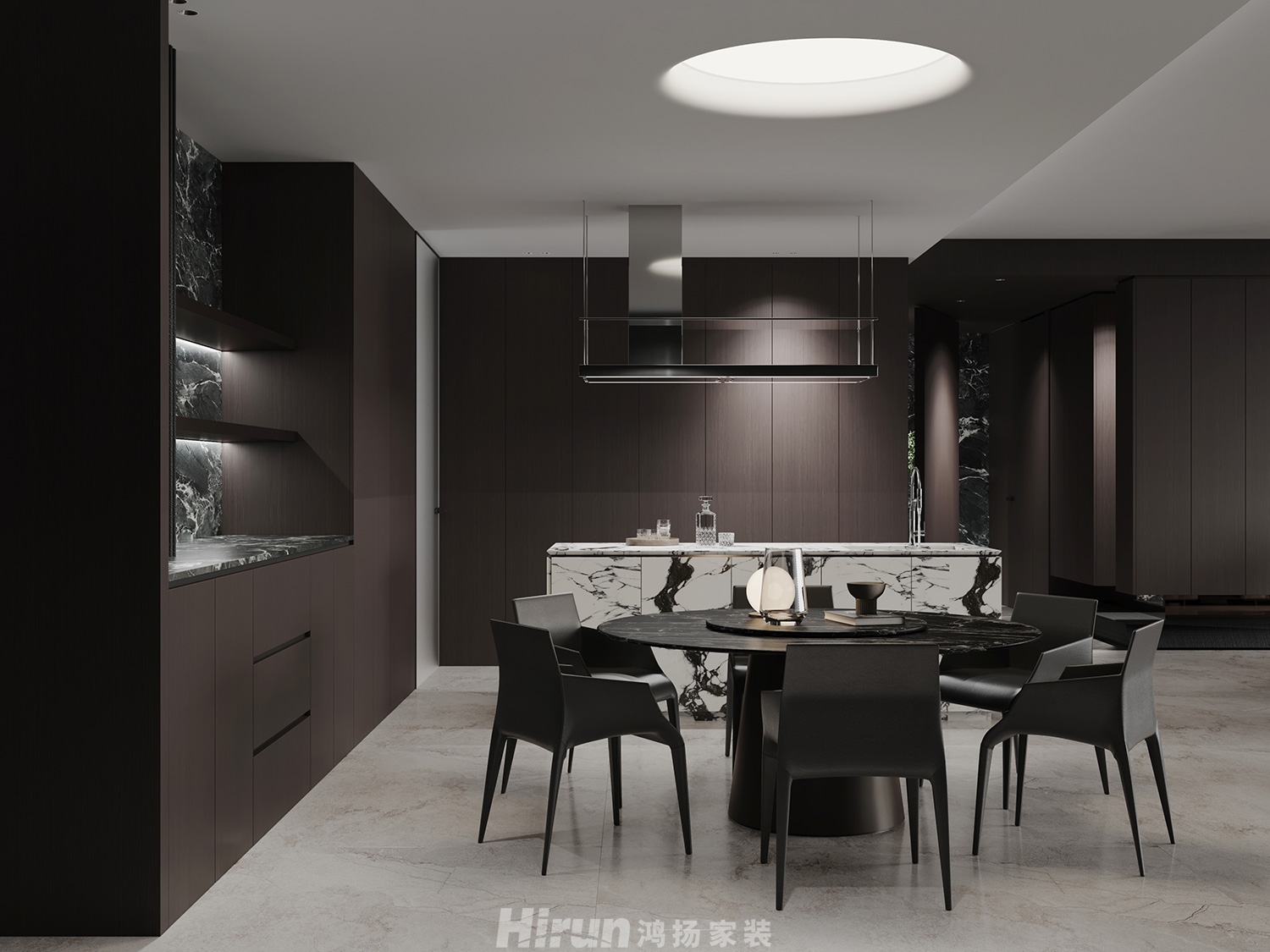 長沙潤府230㎡雅致現代大平層 裝修案例效果圖-1