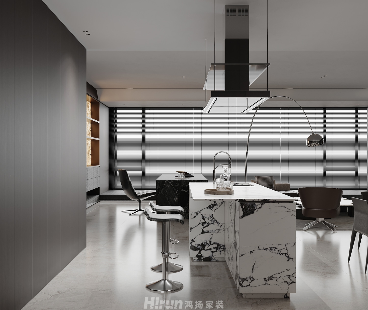 長沙潤府230㎡雅致現代大平層 裝修案例效果圖-2