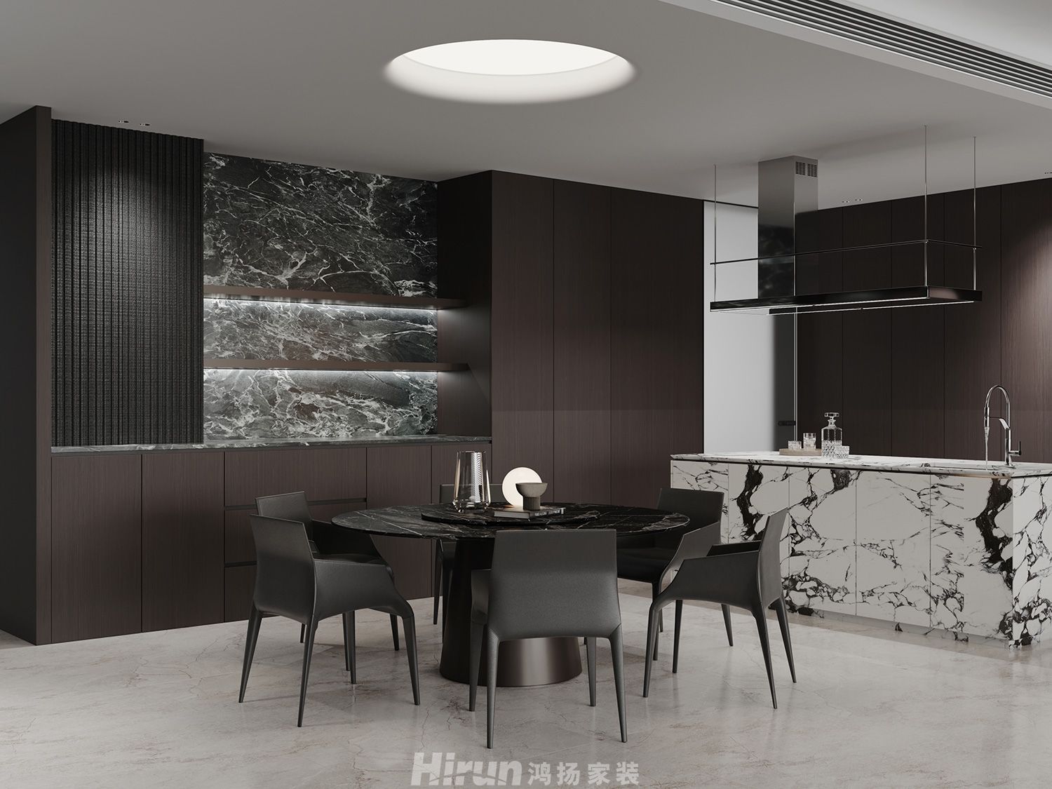 長沙潤府230㎡雅致現代大平層 裝修案例效果圖-3