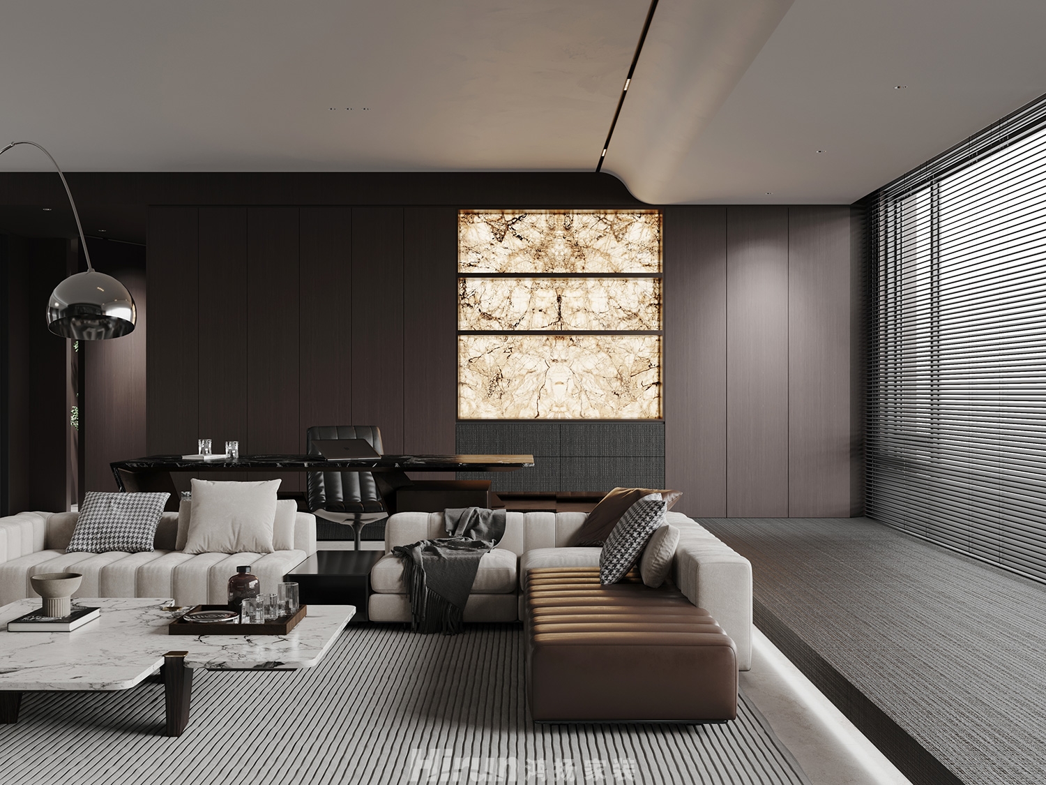 長沙潤府230㎡雅致現代大平層 裝修案例效果圖-6