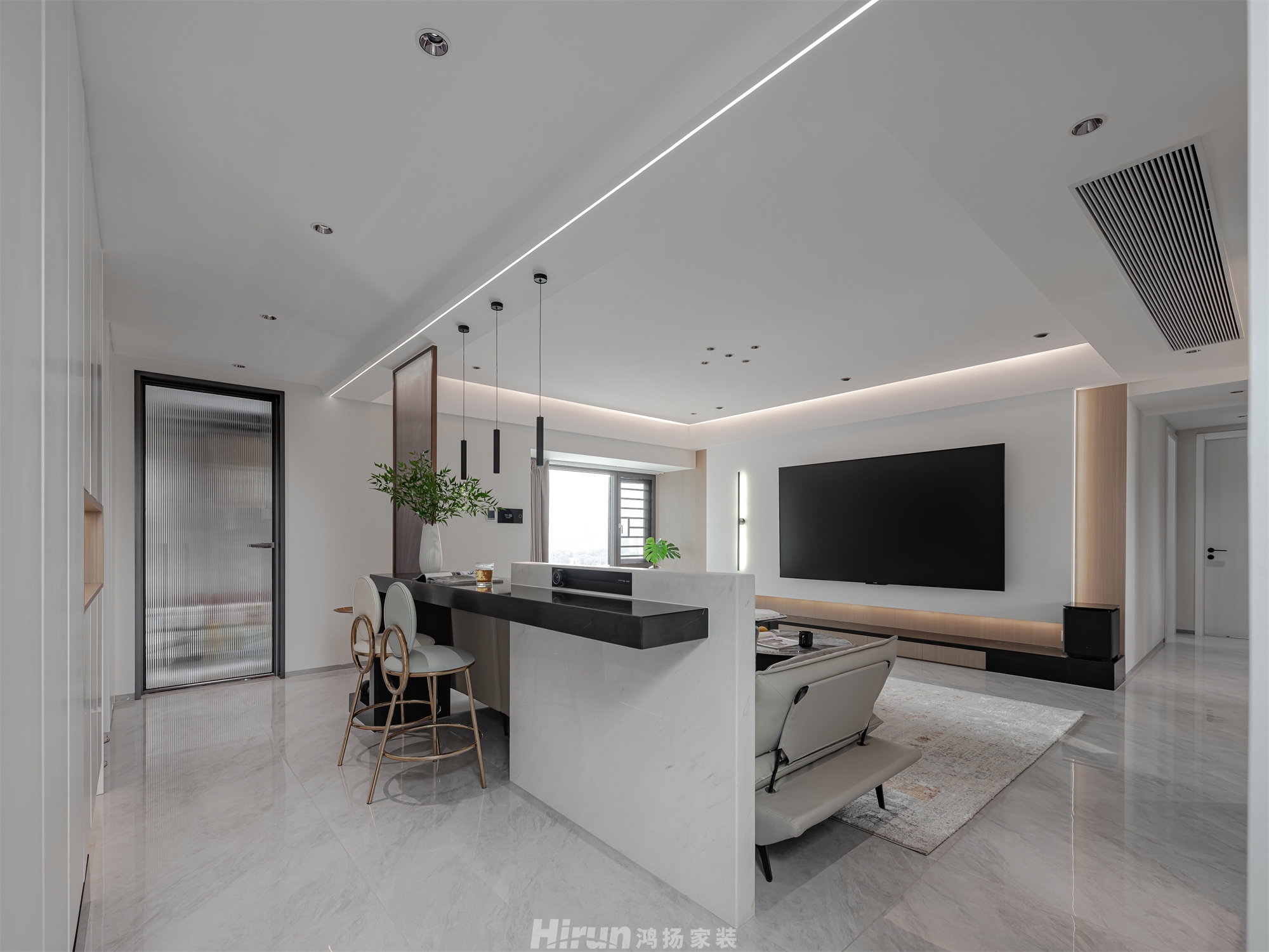 華銀南苑180㎡雅致現代四居室 裝修案例實景圖-3